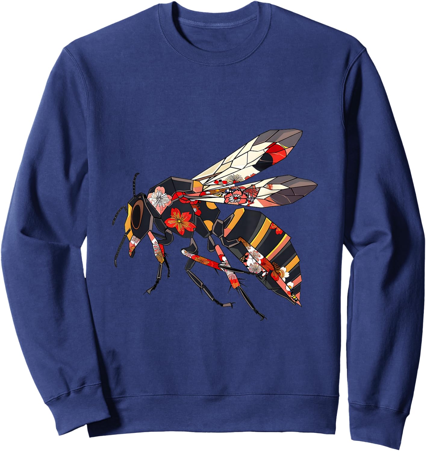 Japanese Giant Hornet Origami Cherry Blossom Hornets Sweatshirt - Sweatshirt | Navy