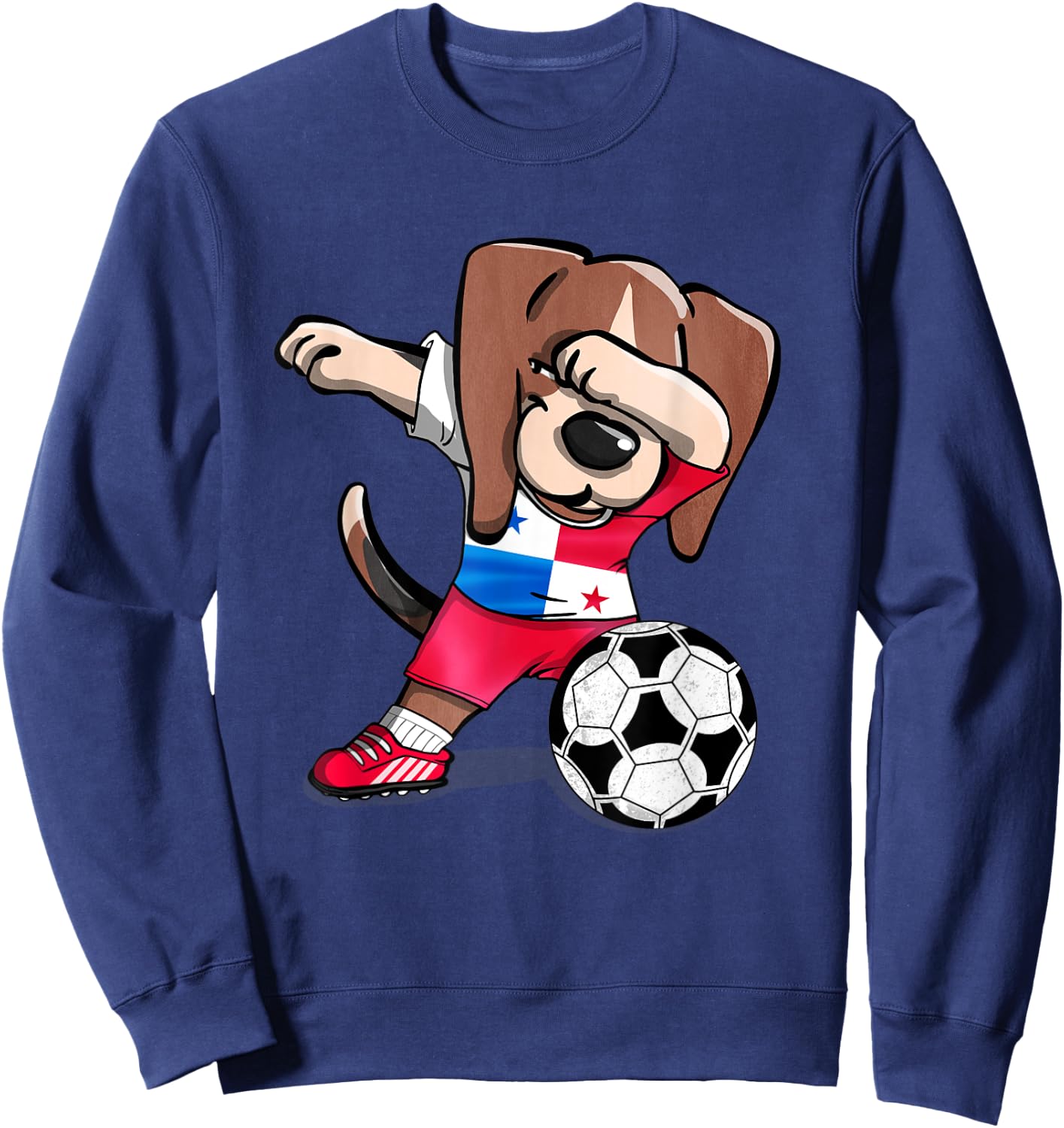 Dabbing Beagle Panama Soccer Fans Jersey Panamanian Football Sweatshirt - Sweatshirt | Navy