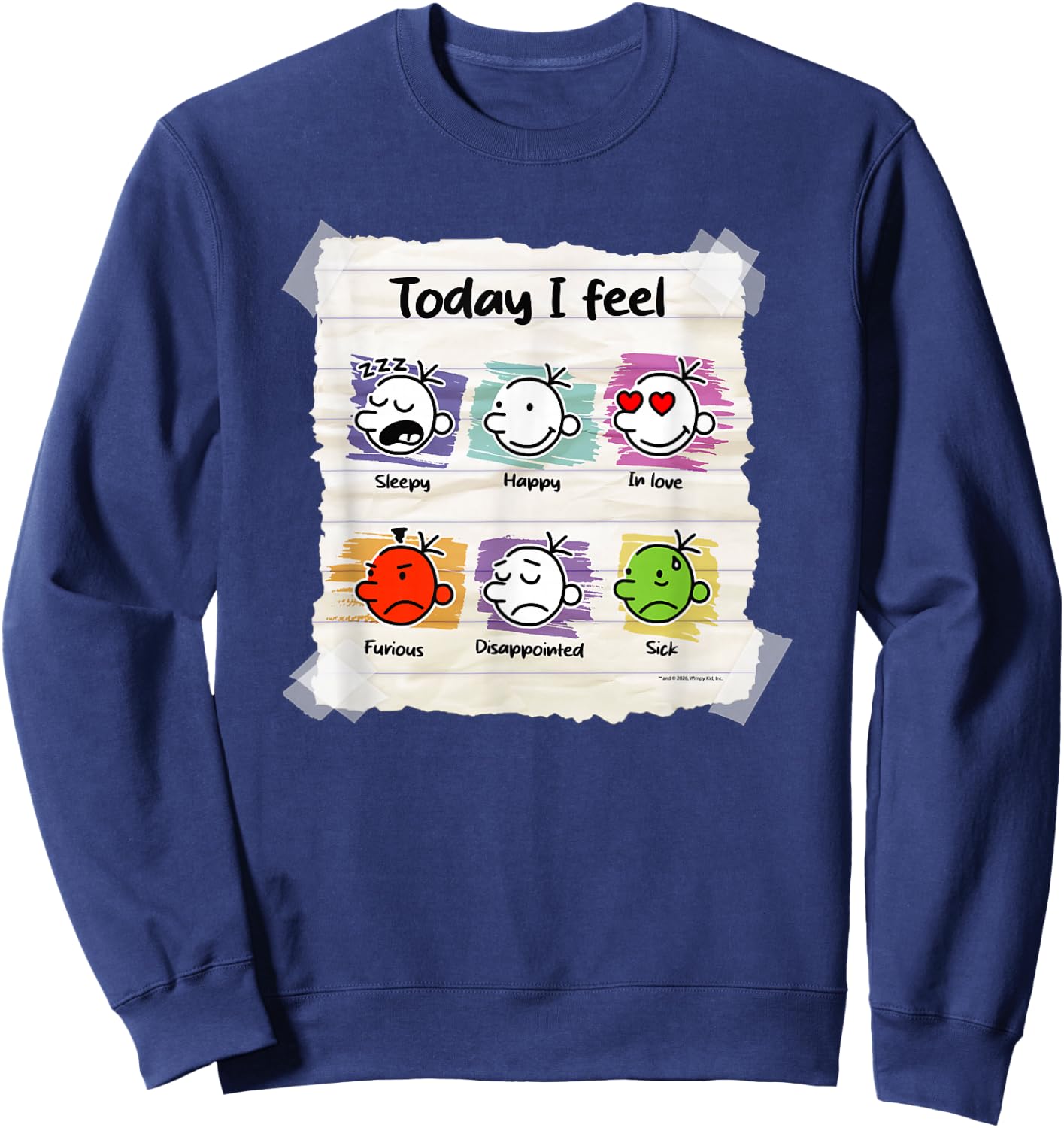 Diary of a Wimpy Kid Today I Feel Mood Chart Sweatshirt - Sweatshirt | Navy