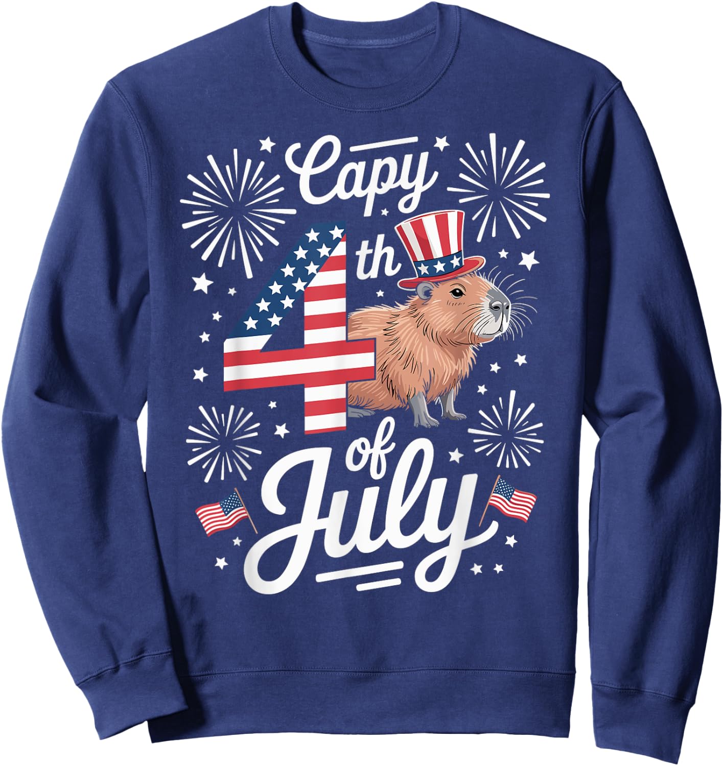Capybara 4th Of July Sweatshirt - Sweatshirt | Navy