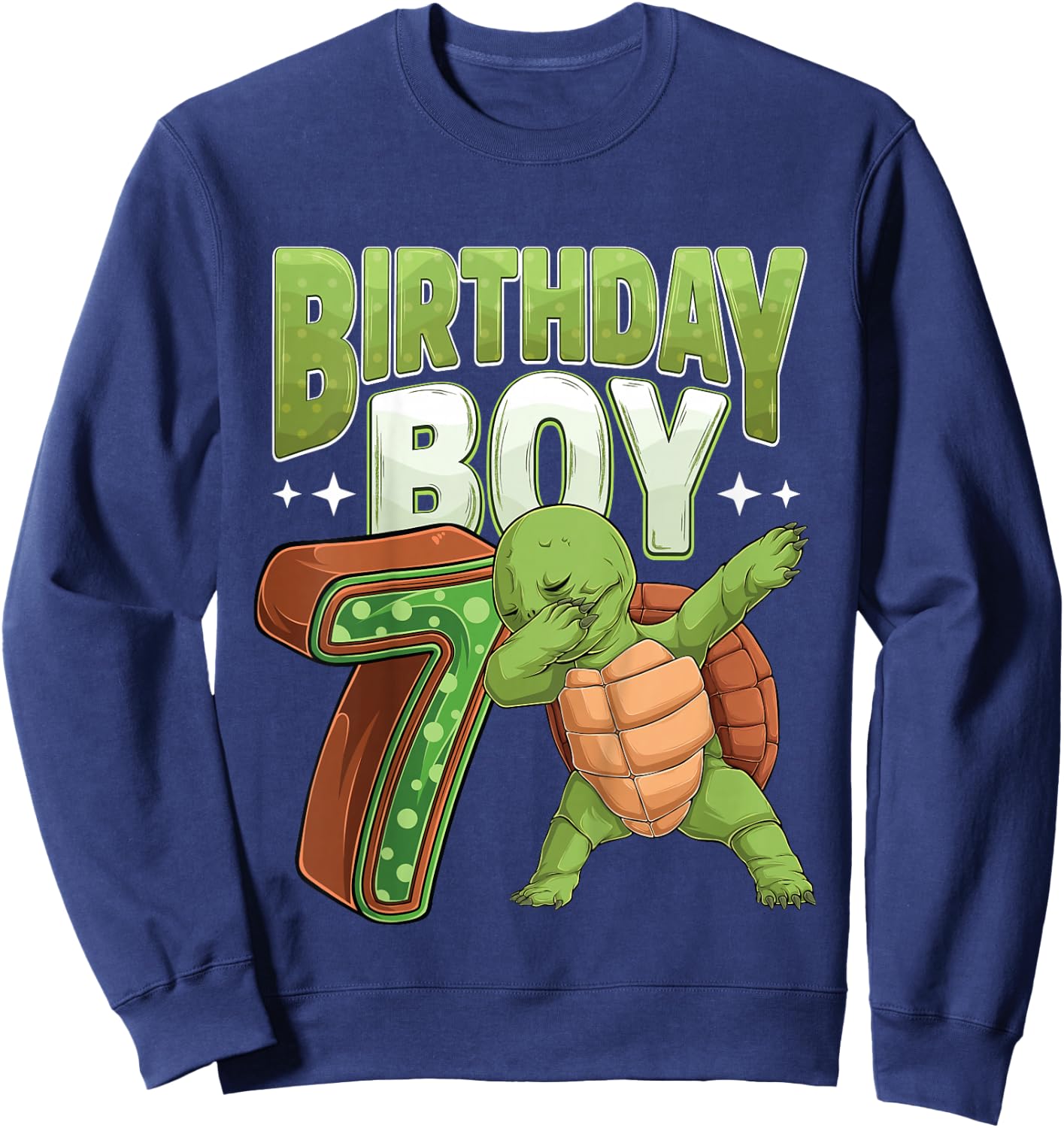 Kids 7 year old Turtle animal lovers 7th Birthday Boy Sweatshirt - Sweatshirt | Navy