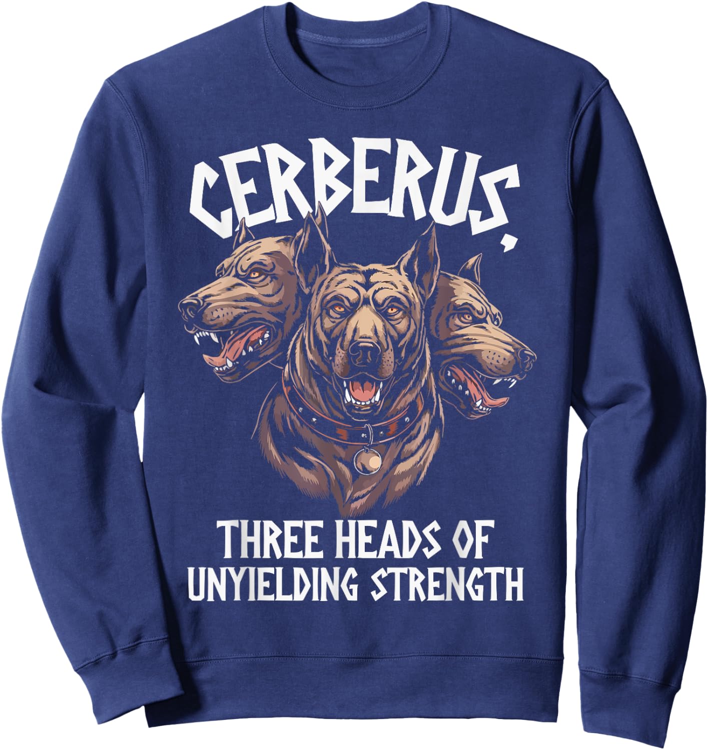 Cerberus Three Headed Dog Mythical Creature Greek Mythology Sweatshirt - Sweatshirt | Navy