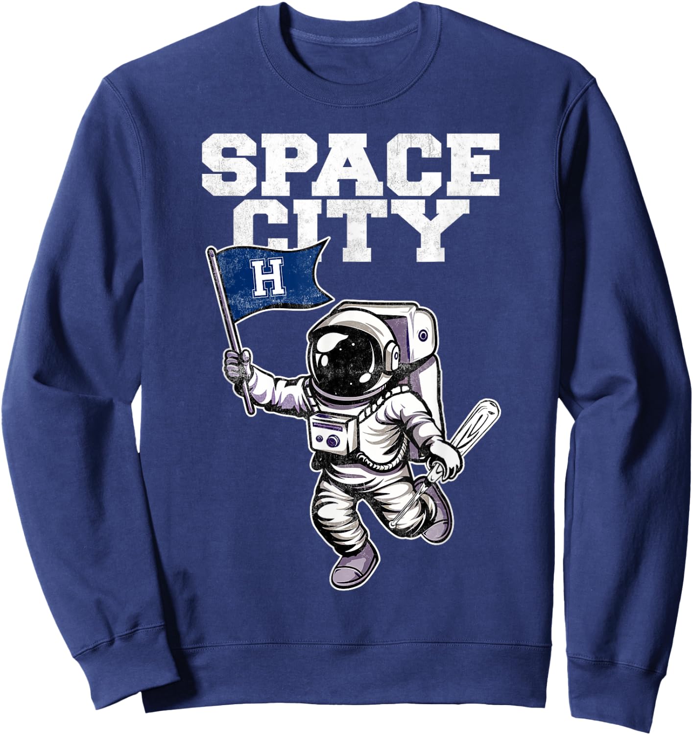Vintage Houston Name Space City Classic Arts Astronauts Sweatshirt - Sweatshirt | Navy