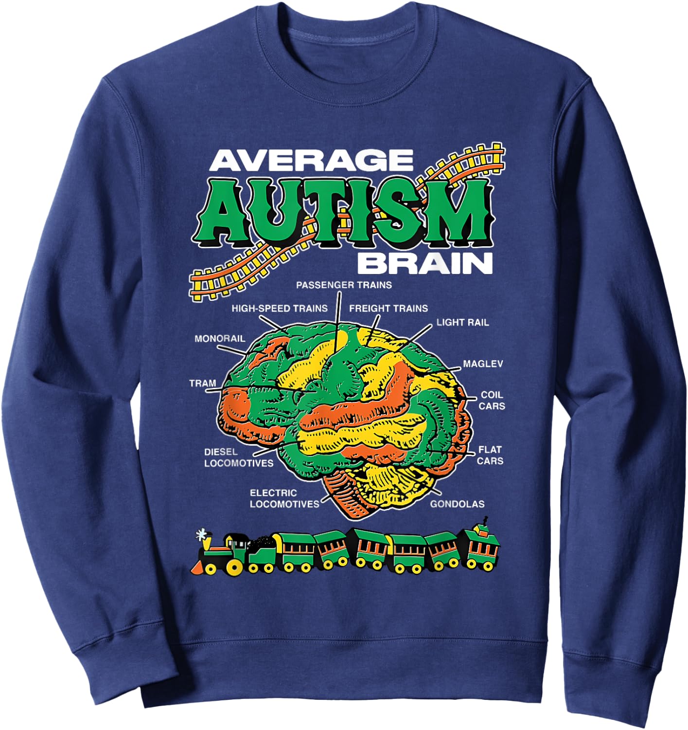 Average Autism Brain Design Sweatshirt - Sweatshirt | Navy