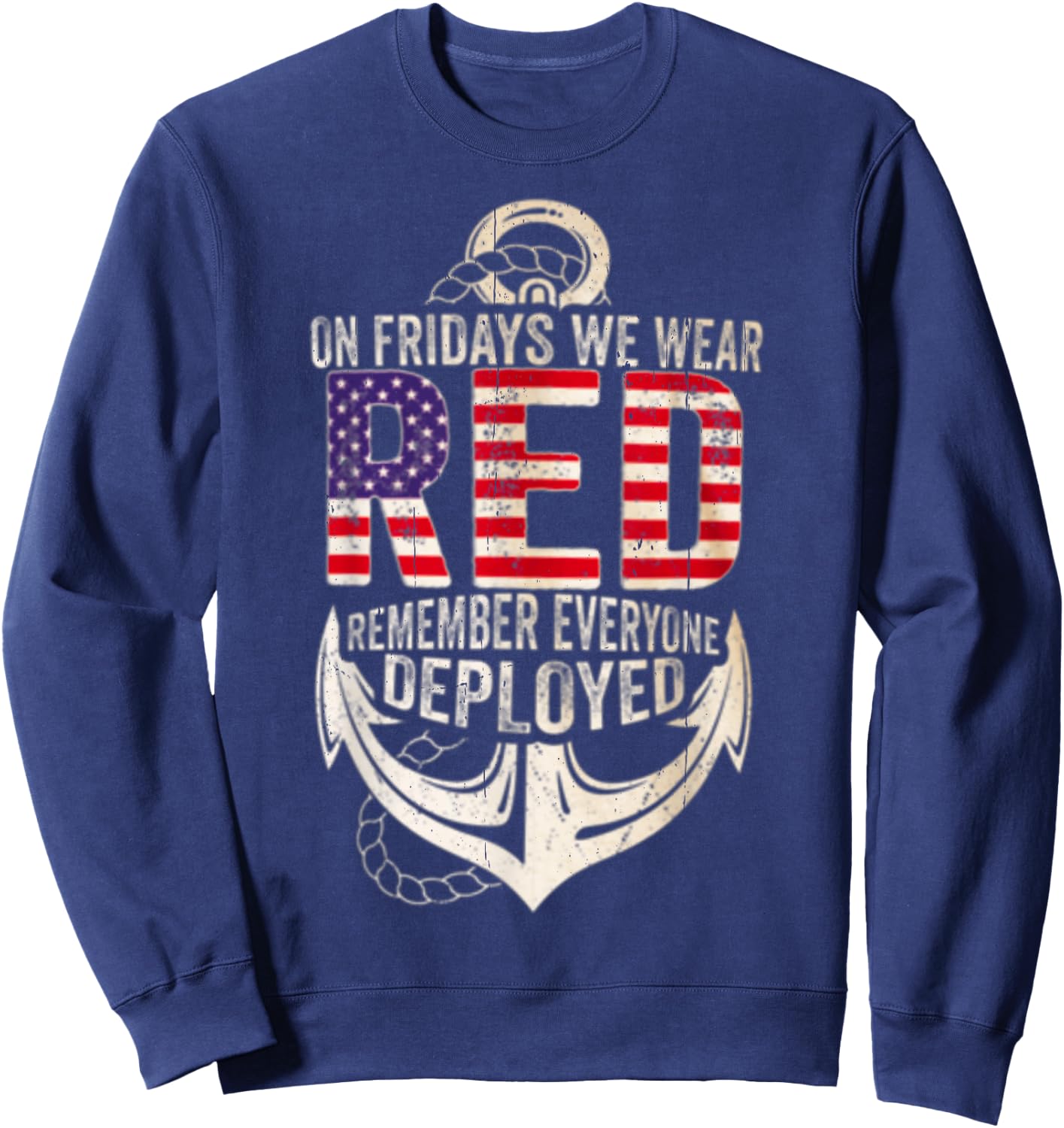Vintage Red Friday Shirt On Friday We Wear Red Sweatshirt - Sweatshirt | Navy