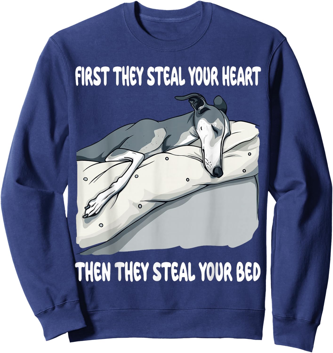 Greyhound Sleeping Pajamas Nightgown Sweatshirt - Sweatshirt | Navy