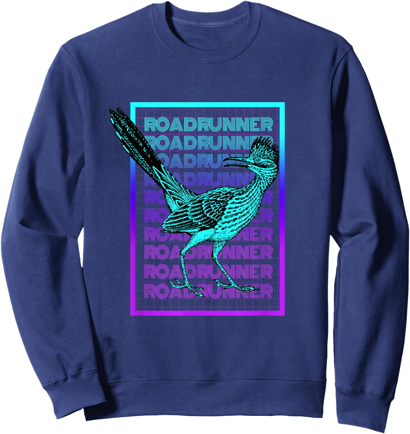 Vintage Roadrunner Gifts Roadrunner Bird Vintage Retro - -Adults, -Kids - Black - Short Sleeve - Crew Collar - Classic Fit - Cotton, Polyester Blend - Small Sweatshirt - Sweatshirt | Navy