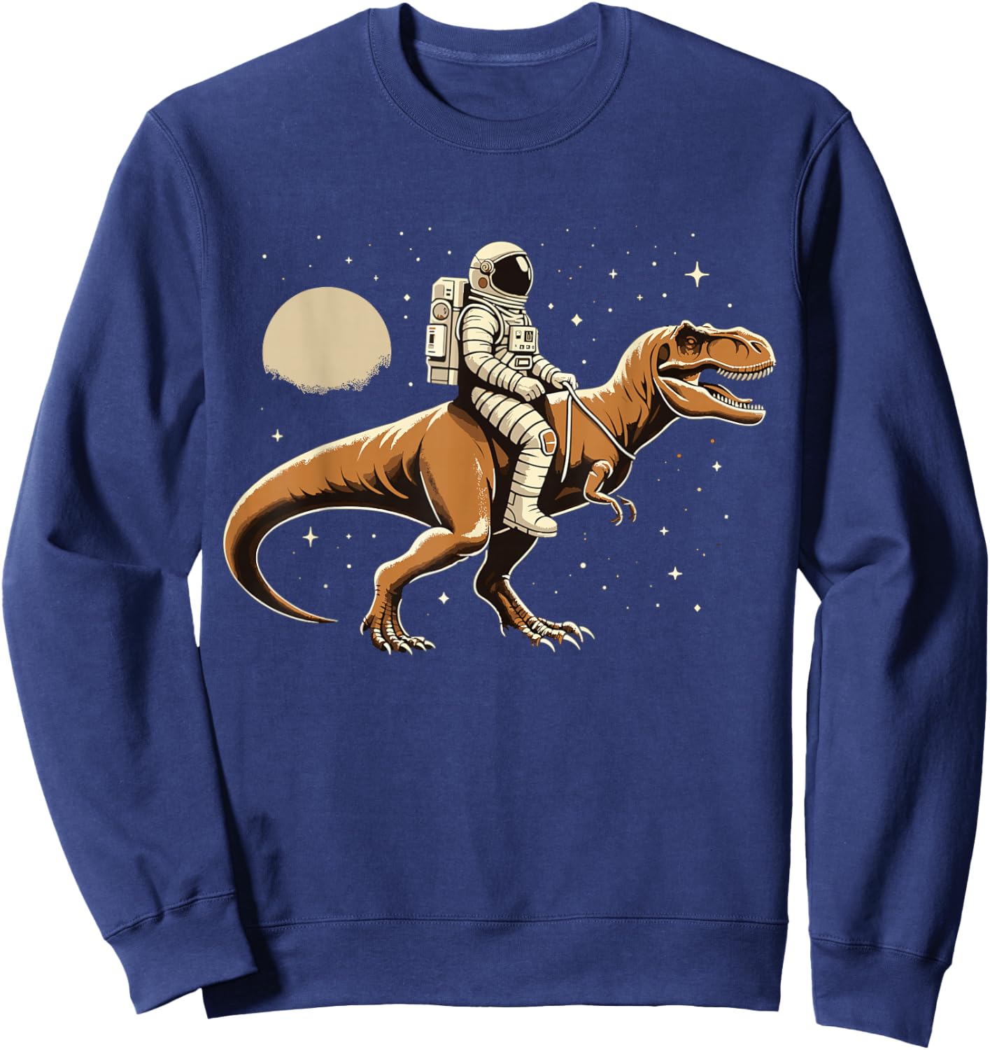 Astronaut Riding T-Rex Dinosaur Astro Space Sweatshirt - Sweatshirt | Navy