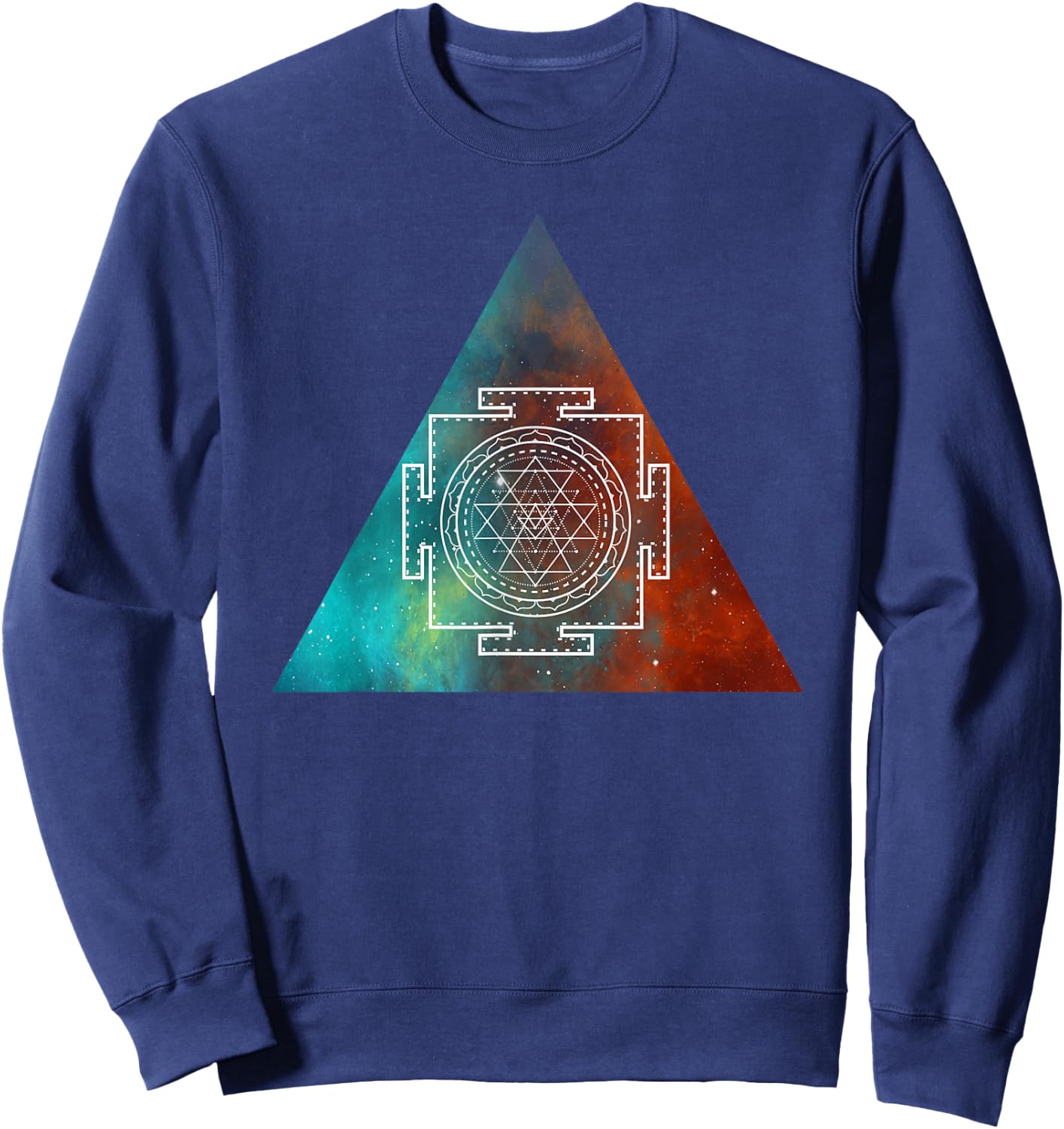 Sacred Geometry - Sri Yantra Graphic Sweatshirt - Sweatshirt | Navy