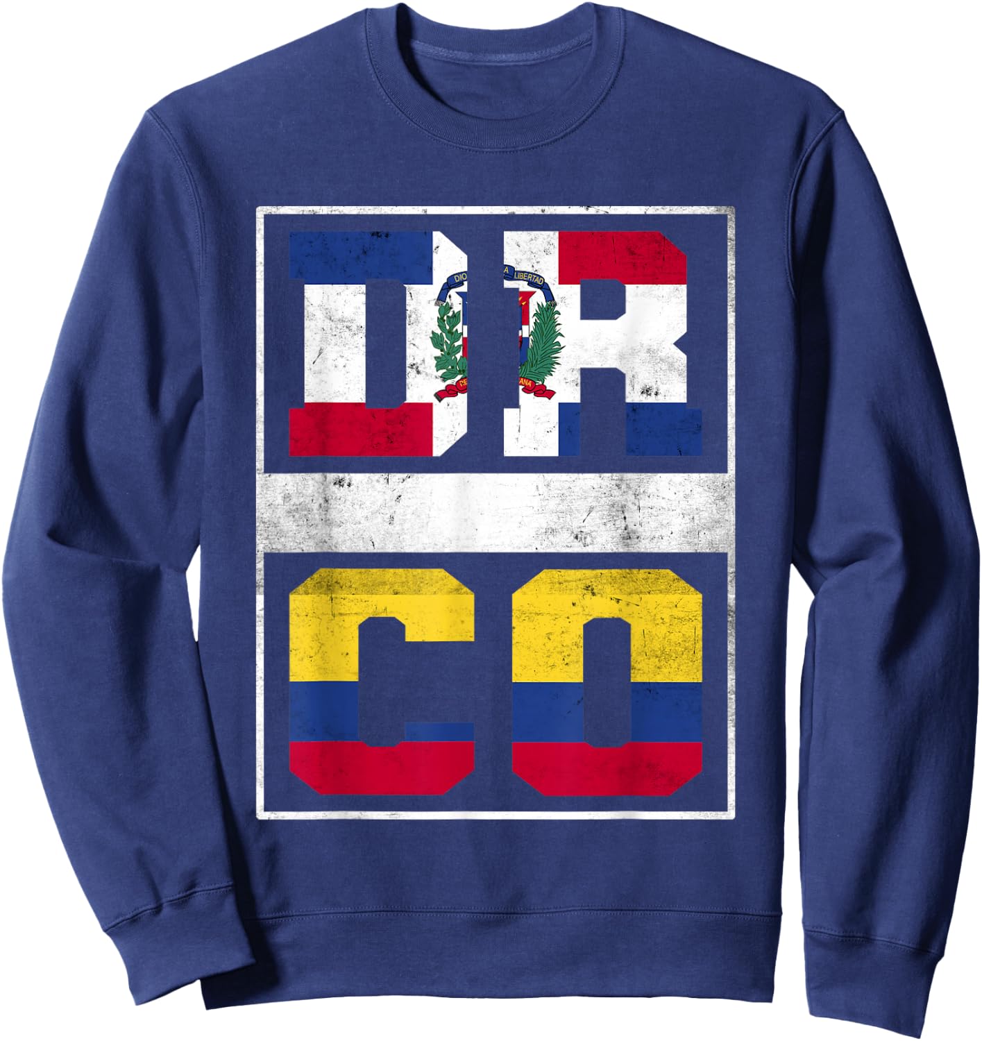 Dominican Republic and Colombia Mix Dominicana Colombian Sweatshirt - Sweatshirt | Navy