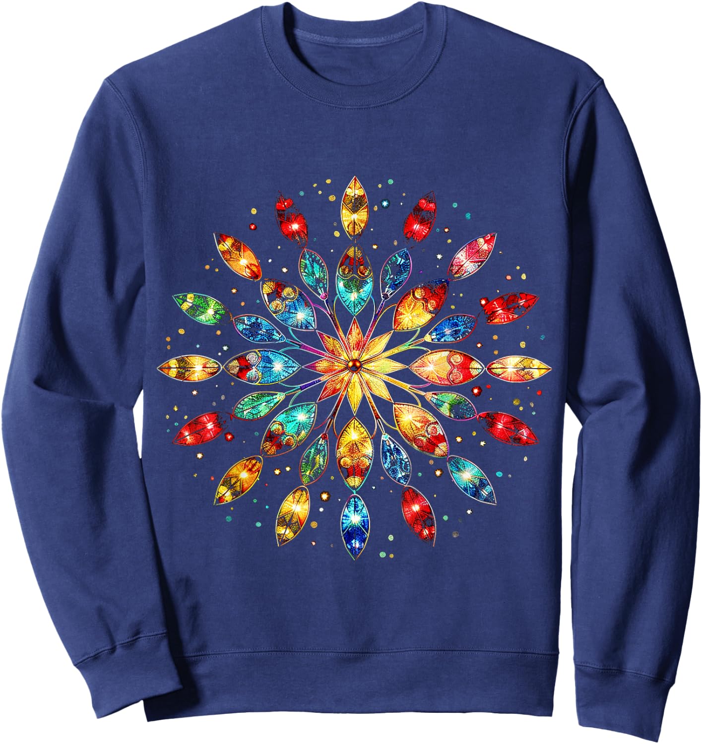 Christmas Lights Graphic X-Mas Art Christmas Sweatshirt - Sweatshirt | Navy