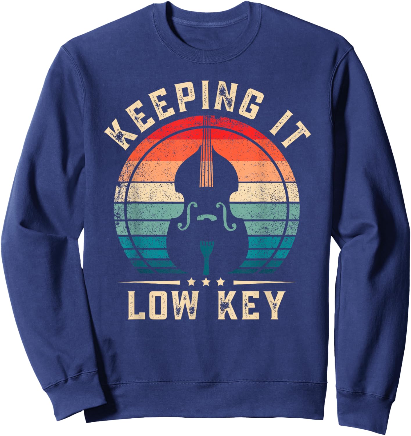 Bass Player Keeping It Low Key Funny Bassist Sweatshirt - Sweatshirt | Navy