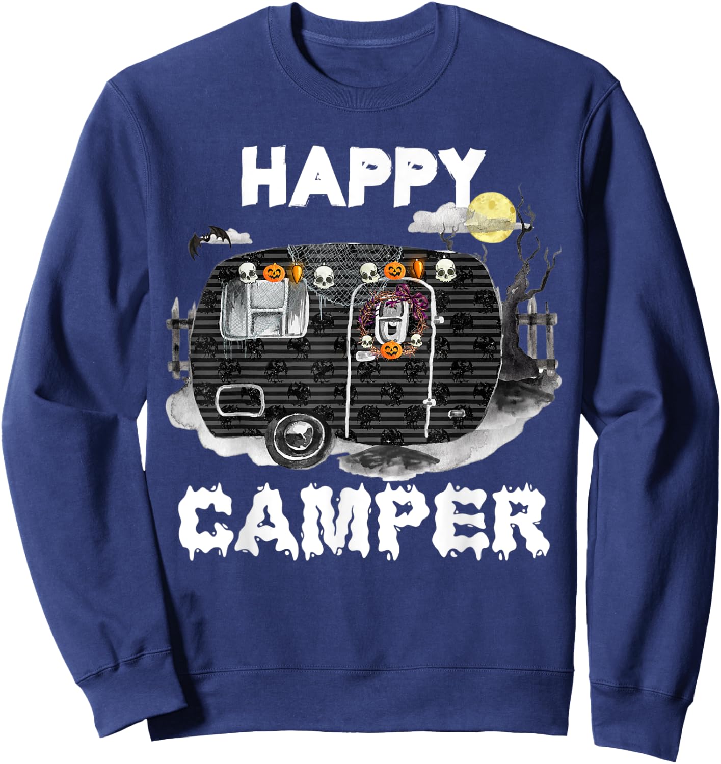 CAMPING Happy Camper Halloween Camp O Ween Sweatshirt - Sweatshirt | Navy
