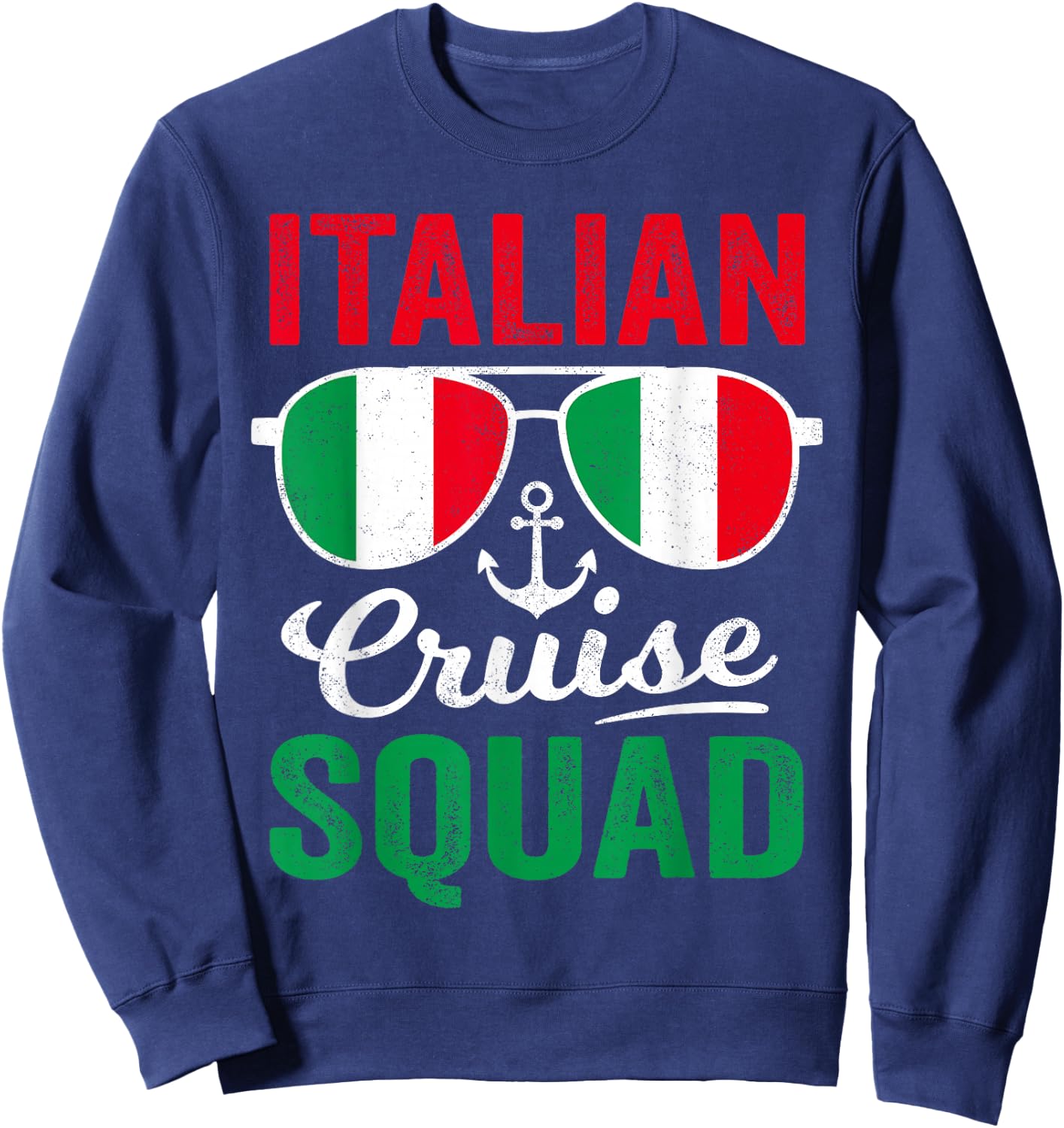 Italian Cruise Squad 2026 Retro Matching Family Italy Cruise Sweatshirt - Sweatshirt | Navy