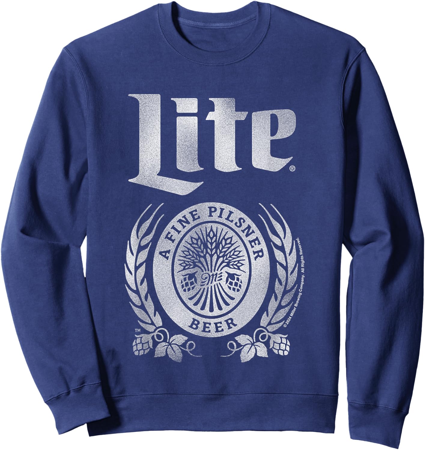 Miller Lite A Fine Pilsner Faded Vintage Label Sweatshirt - Sweatshirt | Navy