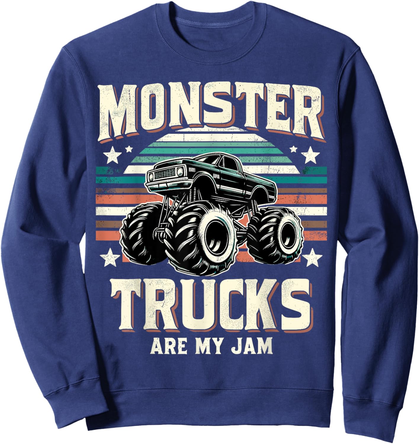 Monster Trucks Are My Jam Vintage Monster Truck Sweatshirt - Sweatshirt | Navy