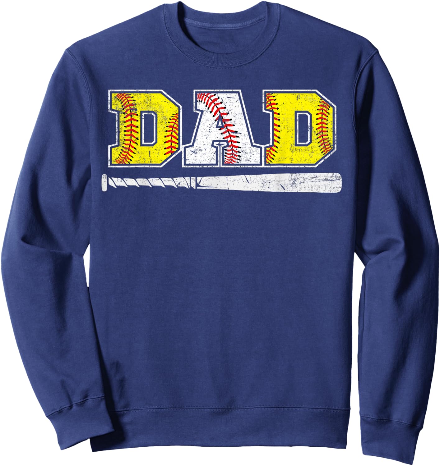 Baseball Dad Softball Father's Day Daddy Sport Lovers Sweatshirt - Sweatshirt | Navy