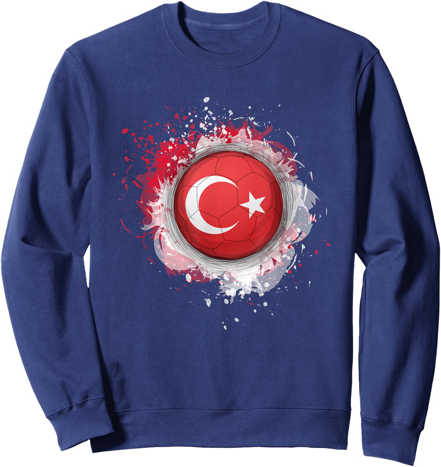 Proud Heritage Turkey Flag Soccer Ball Sweatshirt - Sweatshirt | Navy