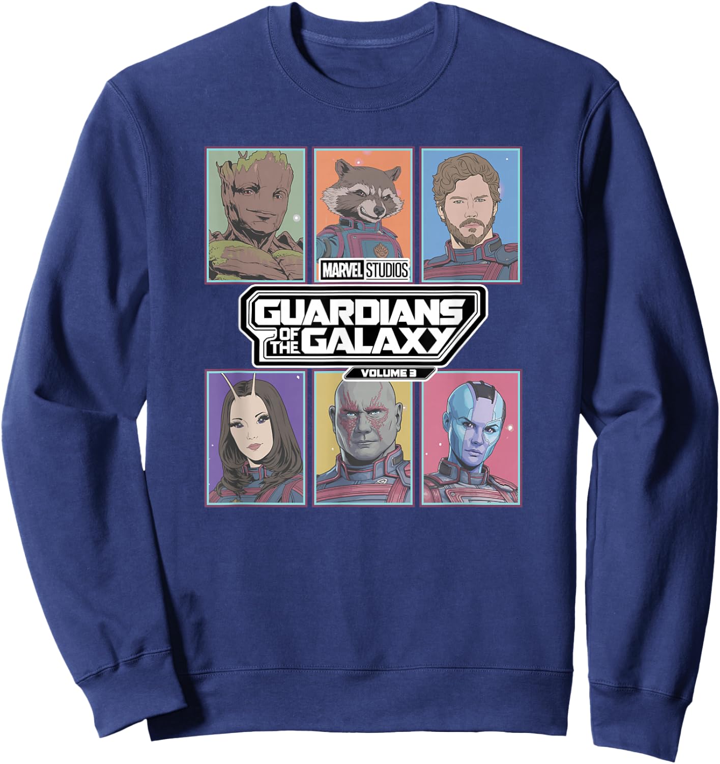 Marvel Guardians of The Galaxy Vol. 3 Retro Trading Cards Sweatshirt - Sweatshirt | Navy