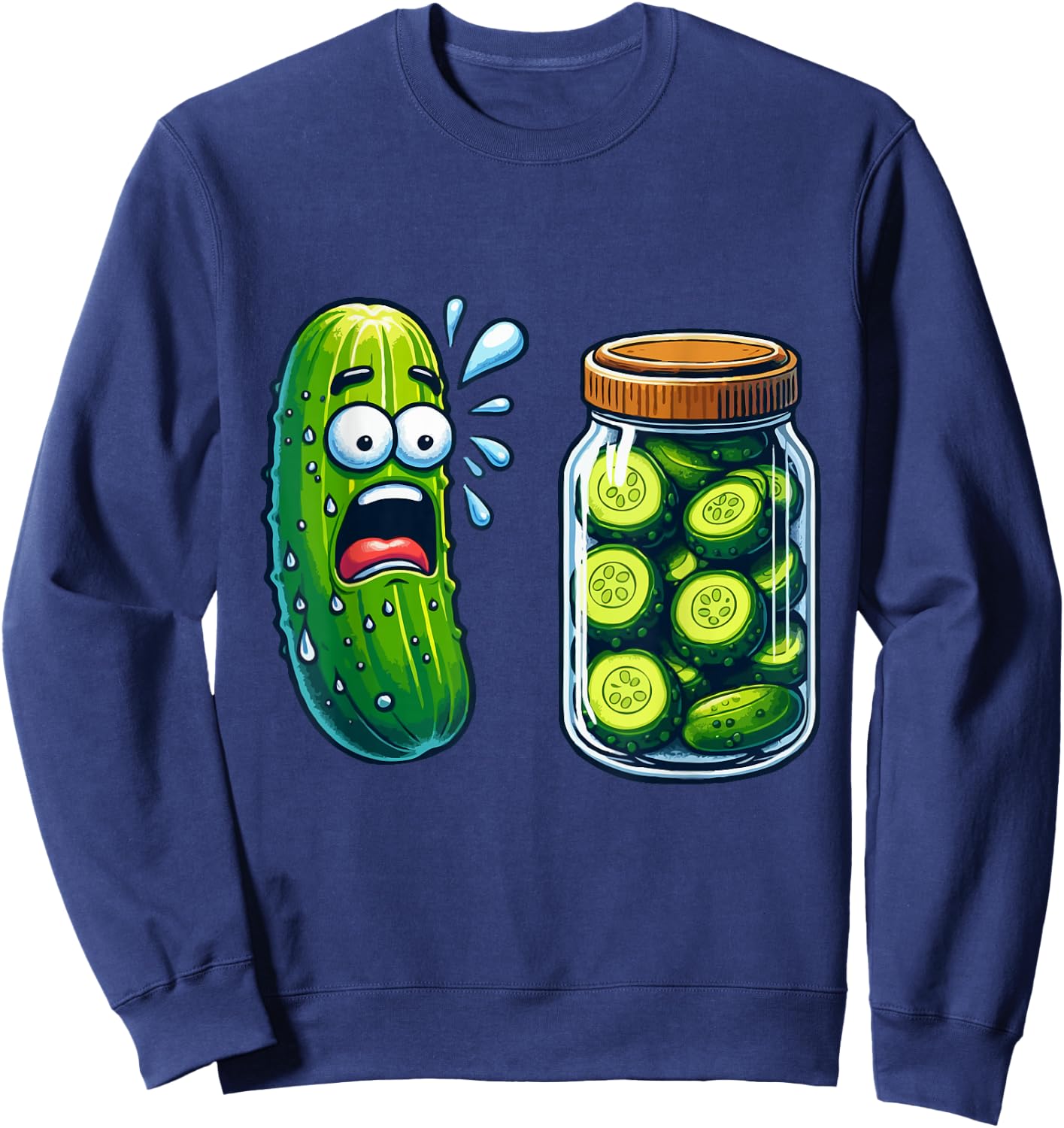 Funny Pickle Surprise Cucumber And Jar Of Pickles Boys Kids Sweatshirt - Sweatshirt | Navy