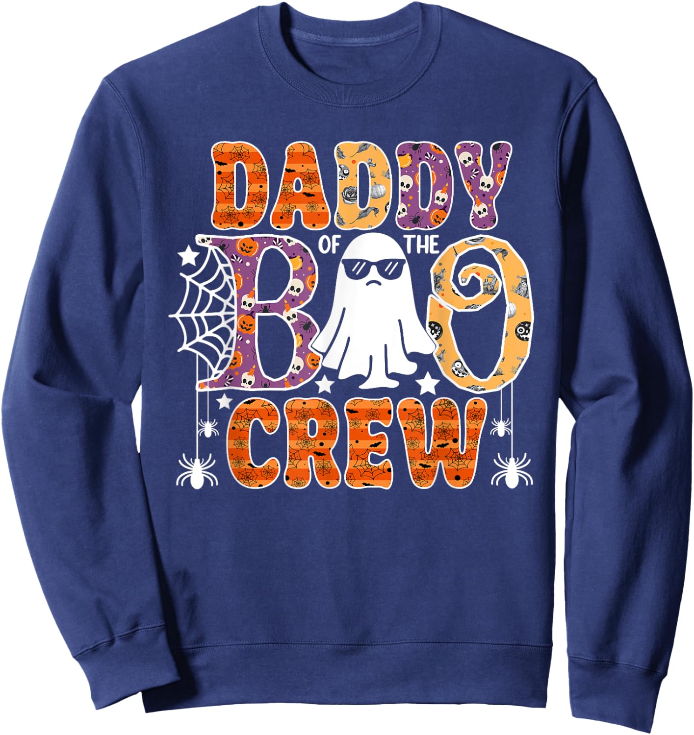 Daddy Of The Boo Crew Funny Halloween Family Matching Sweatshirt - Sweatshirt | Navy