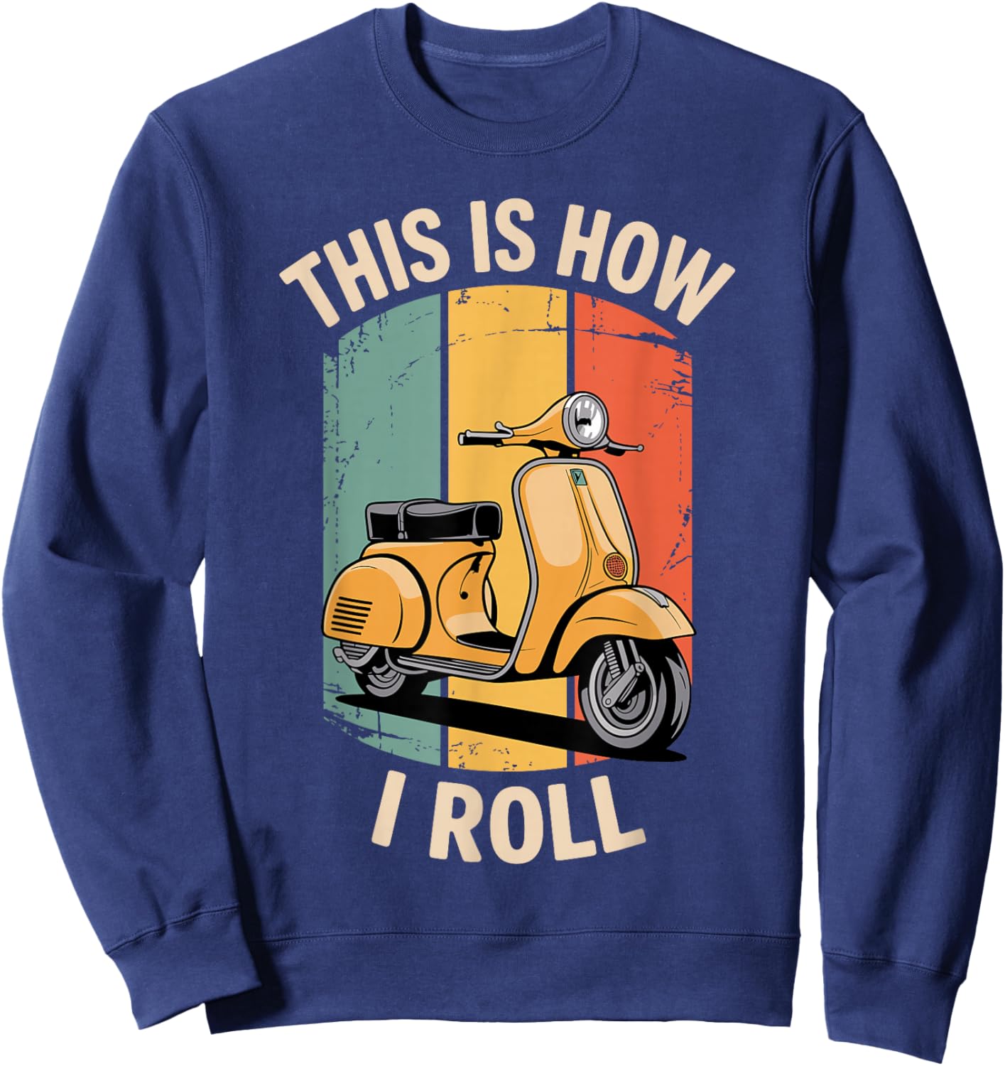 Funny Scooter Design Women Scooter Rider Moped Sweatshirt - Sweatshirt | Navy