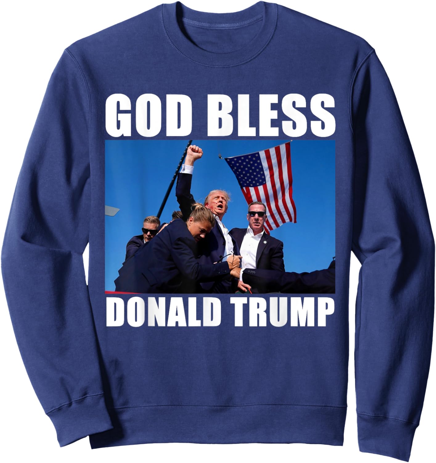 God Bless Donald Trump Sweatshirt - Sweatshirt | Navy