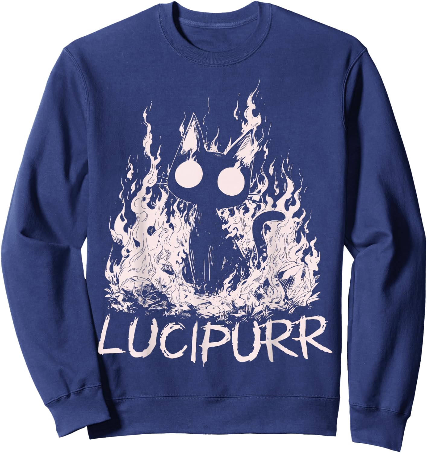 Lucipurr Cat Lover Lucifer Baphomet Demon Kitty Sweatshirt - Sweatshirt | Navy
