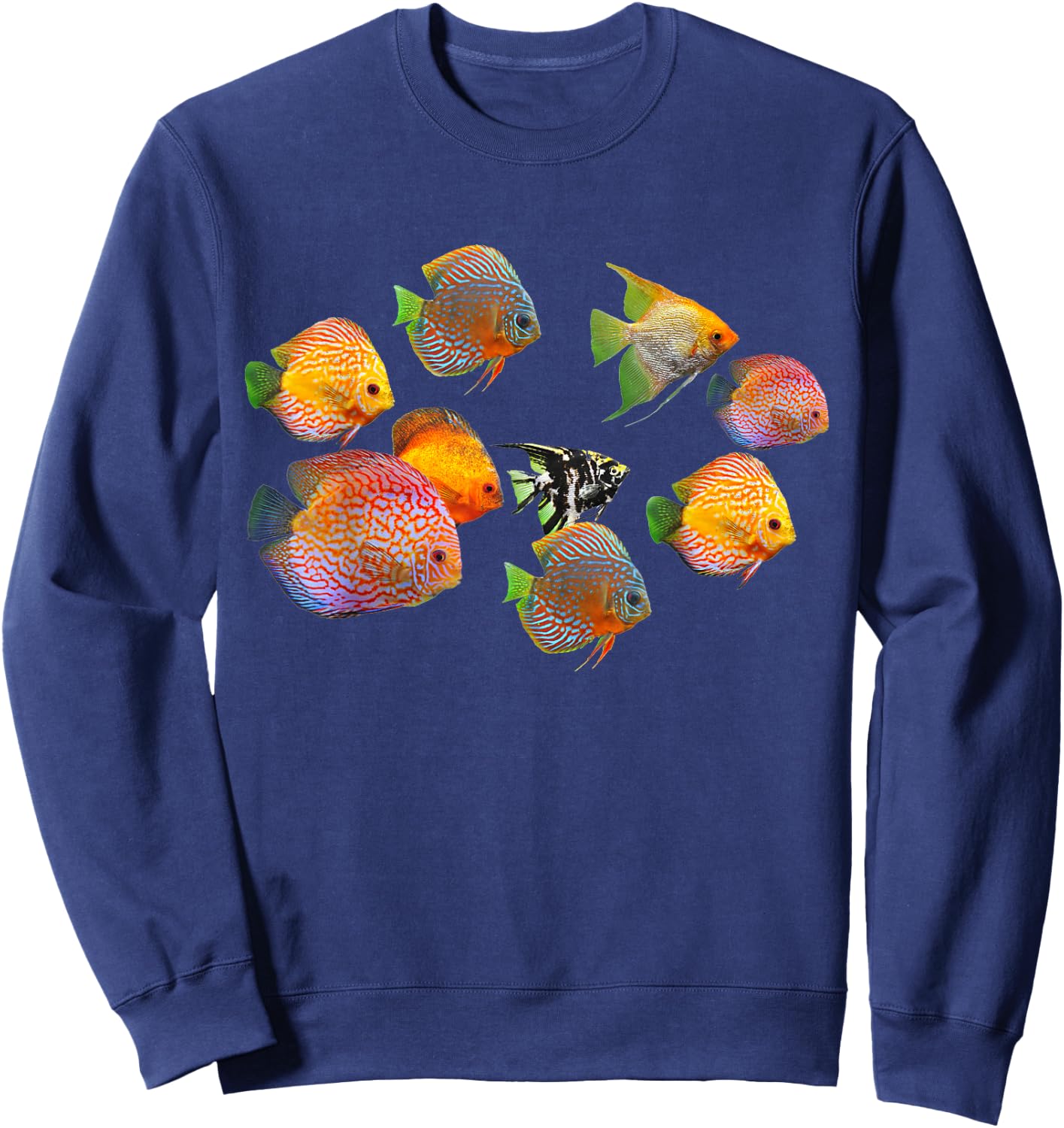 Discus Fish Underwater Sea Funny Ocean Fishes Shirt Sweatshirt - Sweatshirt | Navy