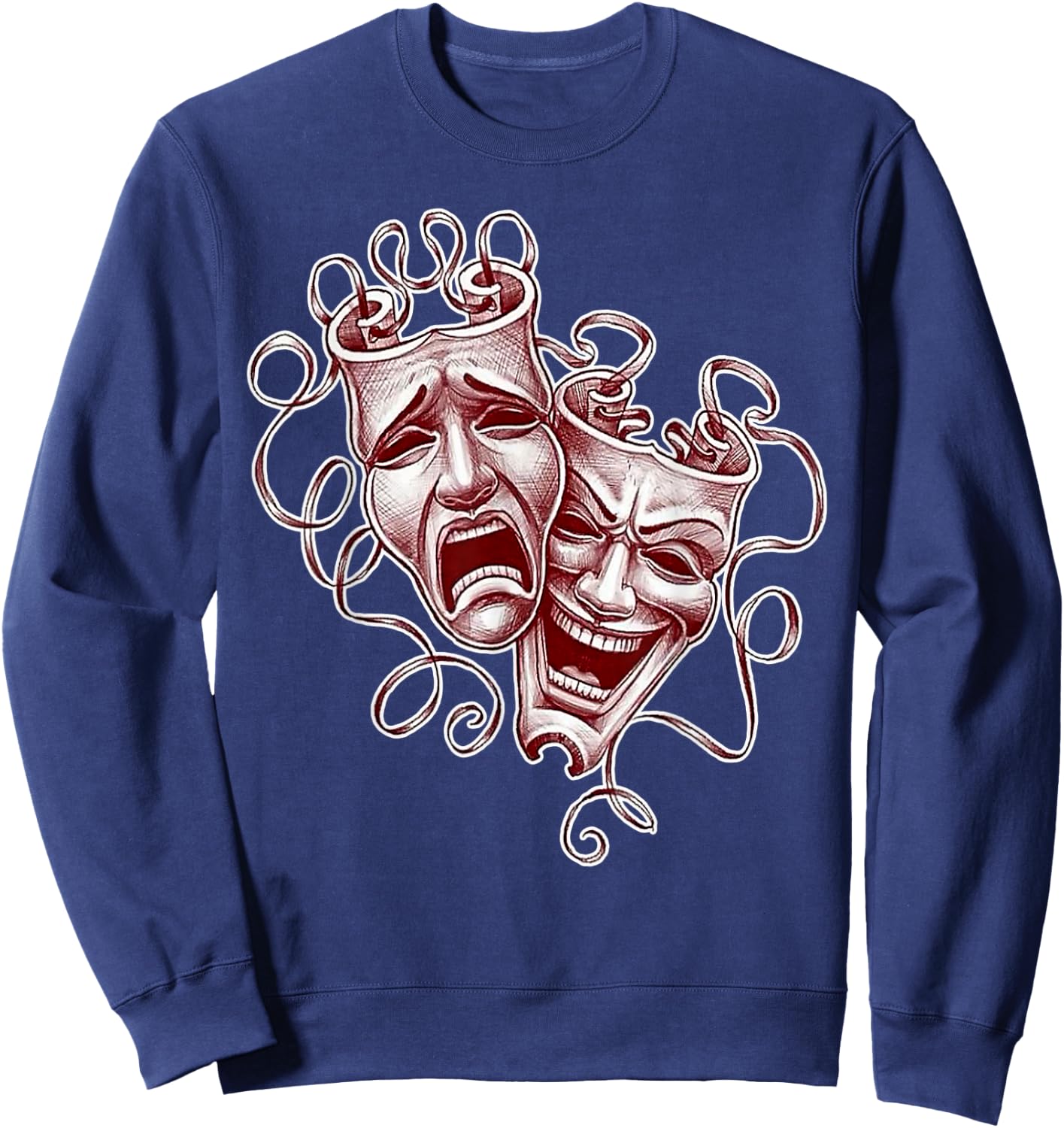 Urban Empyre Laugh Now Cry Later Chicano Tattoo Flash , Small, Black Sweatshirt - Sweatshirt | Navy