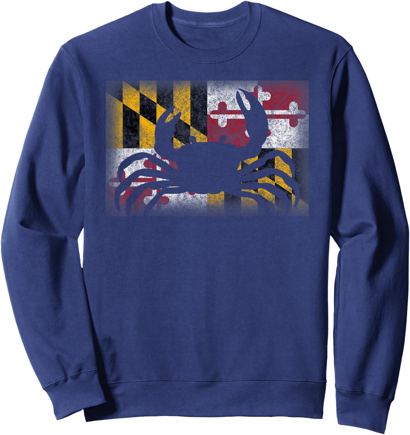 State of Maryland Flag Crab Funny Cute Souvenir Gift Sweatshirt - Sweatshirt | Navy