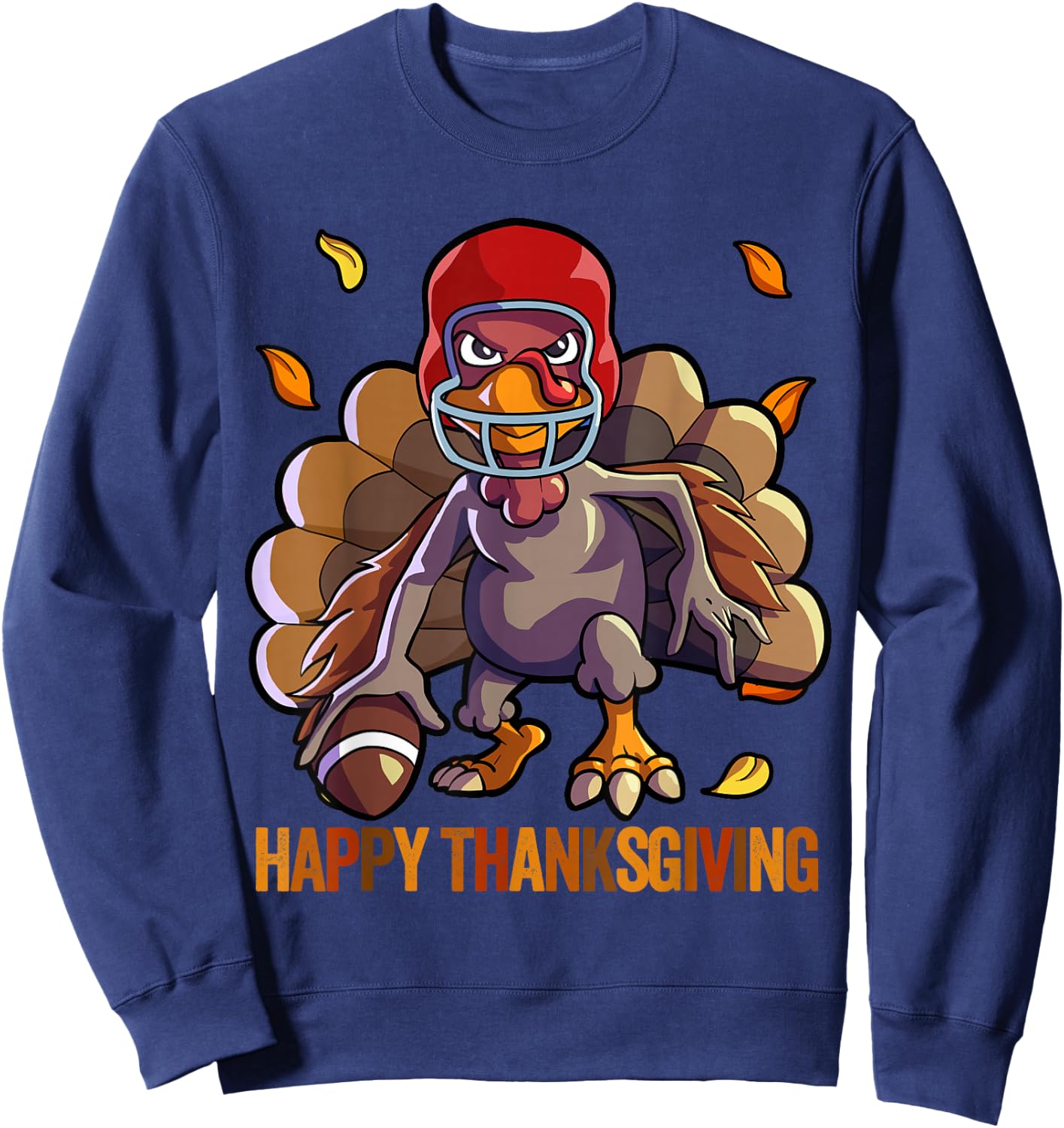 Football Thanksgiving Shirt Boys Kids Men Football Turkey Sweatshirt - Sweatshirt | Navy