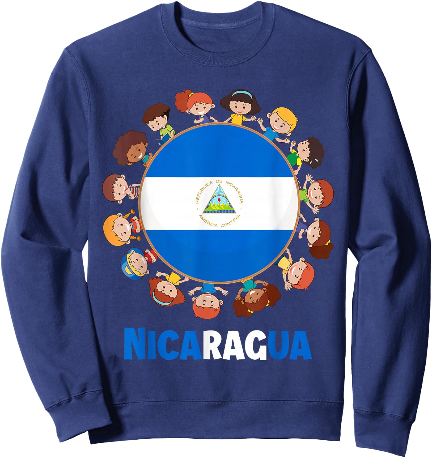 Nicaraguan Flag Hispanic Heritage Month Nicaragua Kids Sweatshirt - Sweatshirt | Navy
