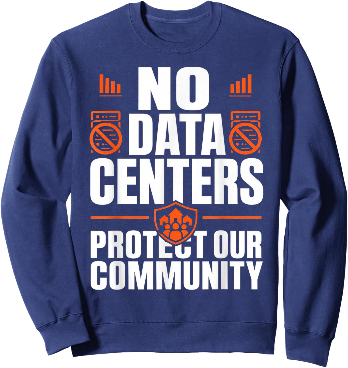 No Data Centers Protect Our Community Retro Sweatshirt - Sweatshirt | Navy
