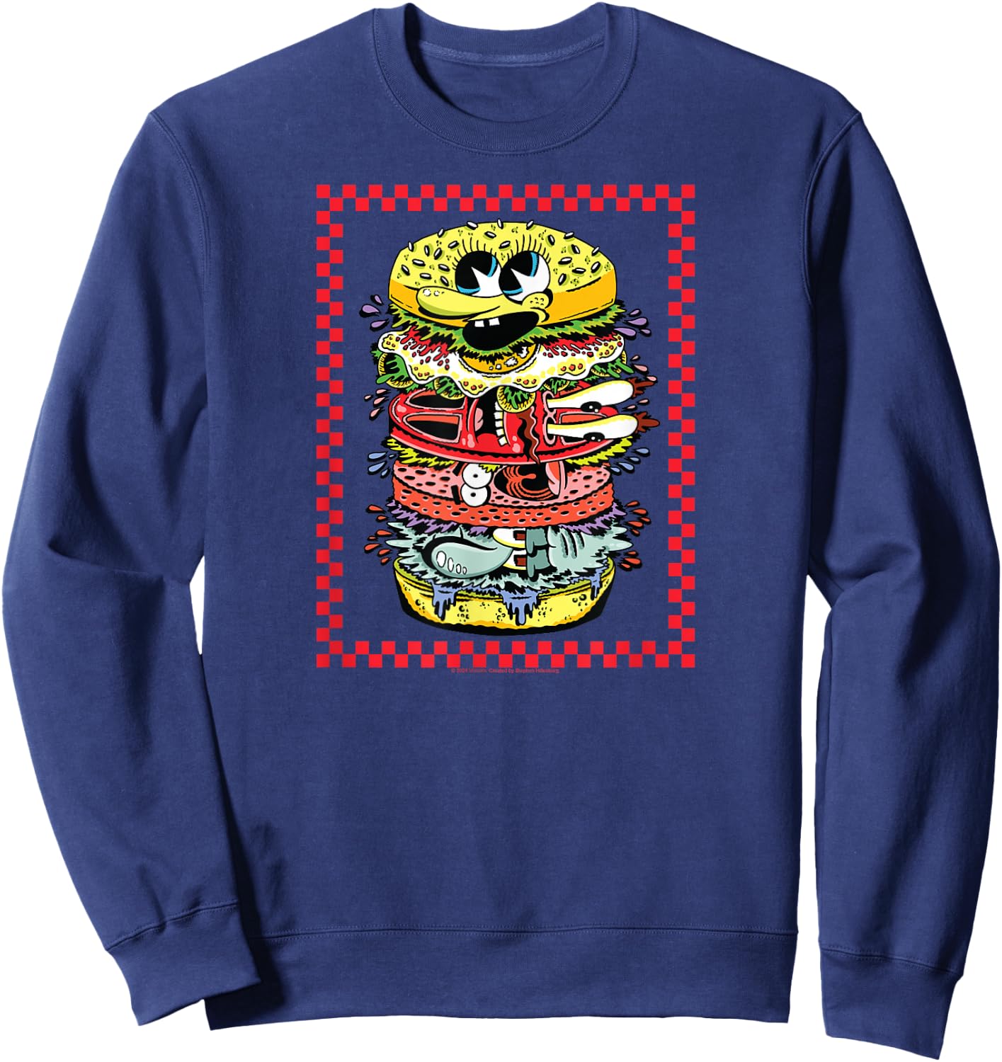 SpongeBob SquarePants - Krabby Patty Character Ingredients Sweatshirt - Sweatshirt | Navy