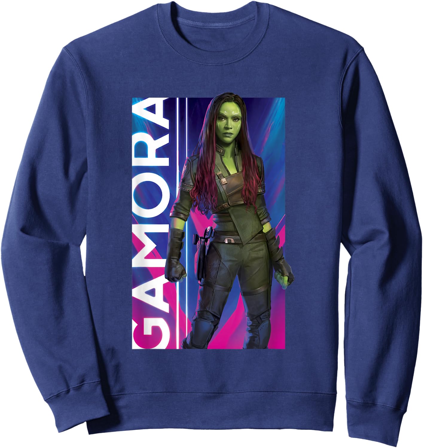 Marvel Guardians of The Galaxy Vol. 3 Vintage Gamora Panel Sweatshirt - Sweatshirt | Navy