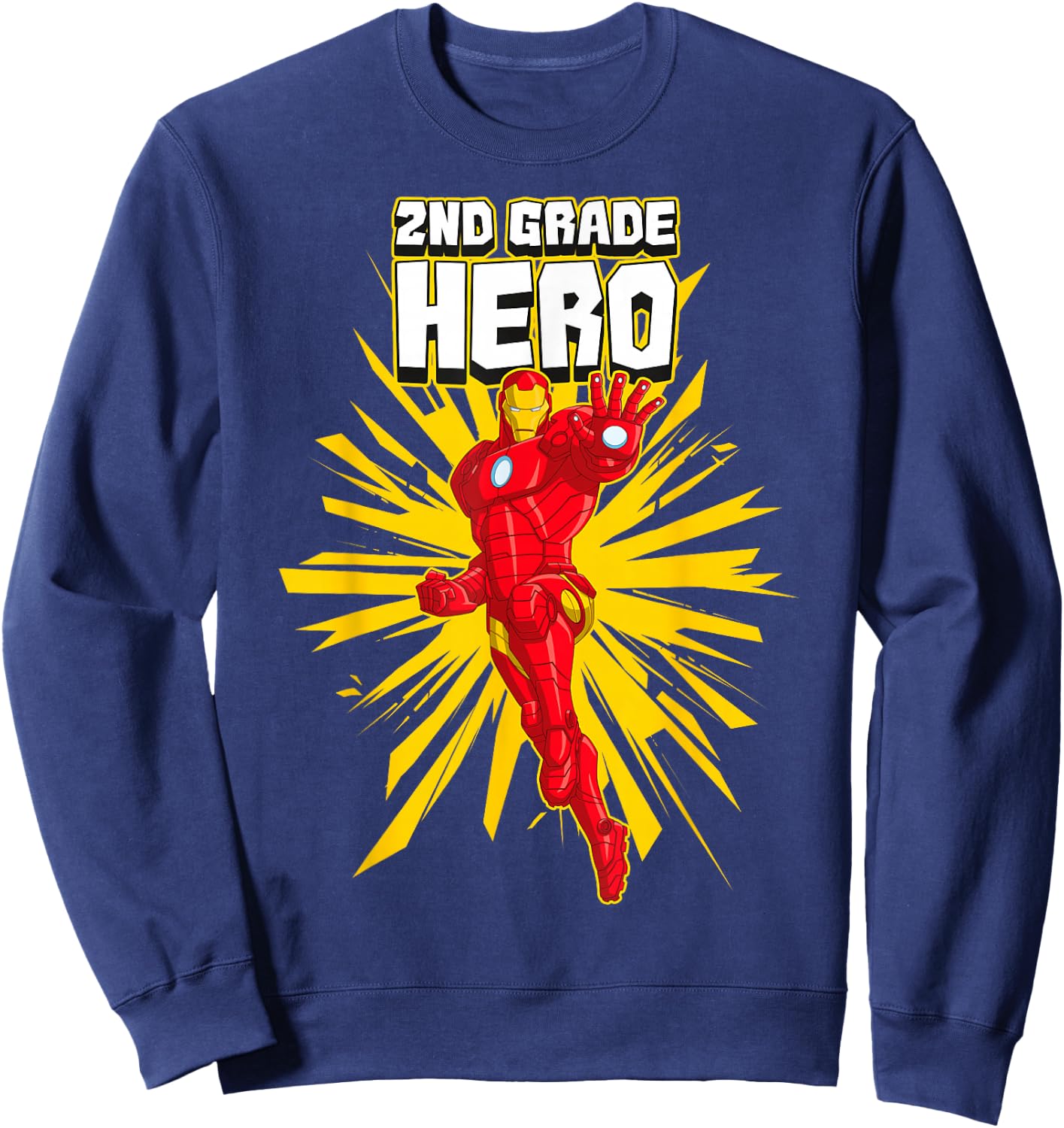 Marvel Iron Man 2nd Grade Hero School Text Sweatshirt - Sweatshirt | Navy