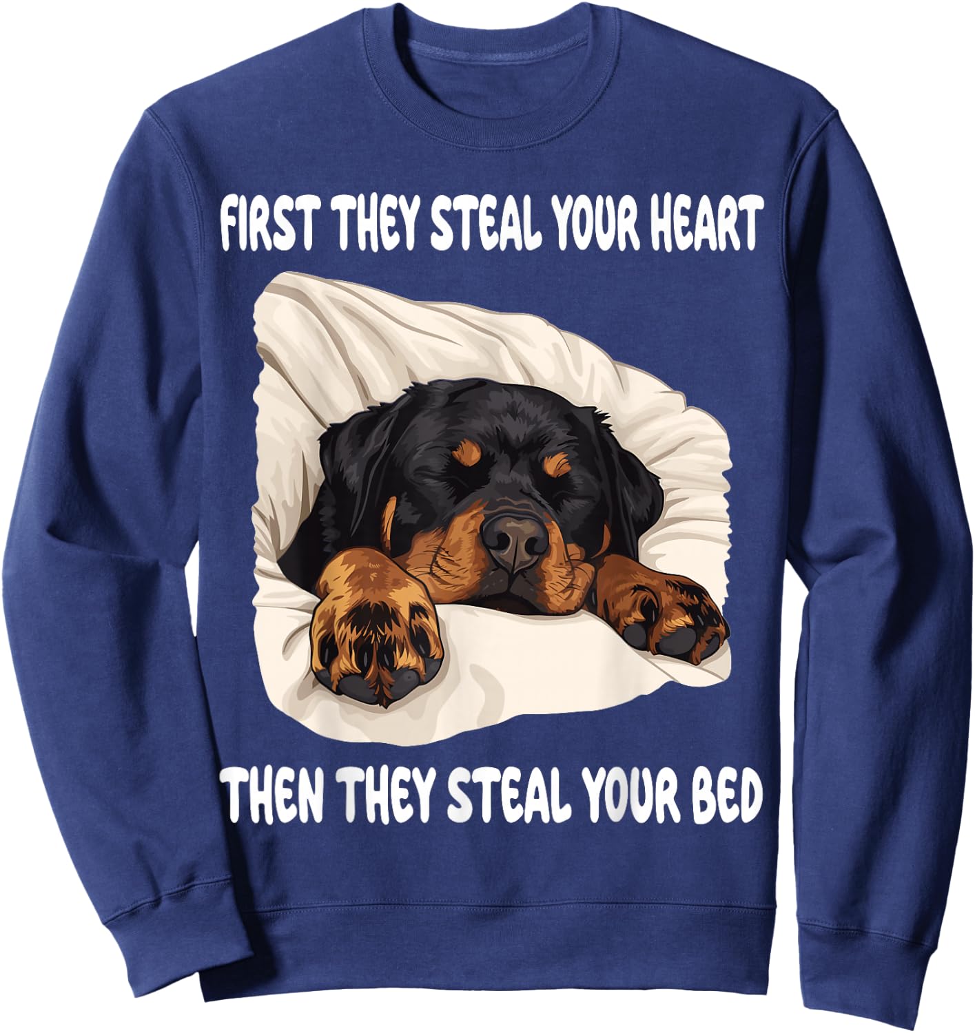 Rottweiler Sleeping Pajamas Nightgown Sweatshirt - Sweatshirt | Navy