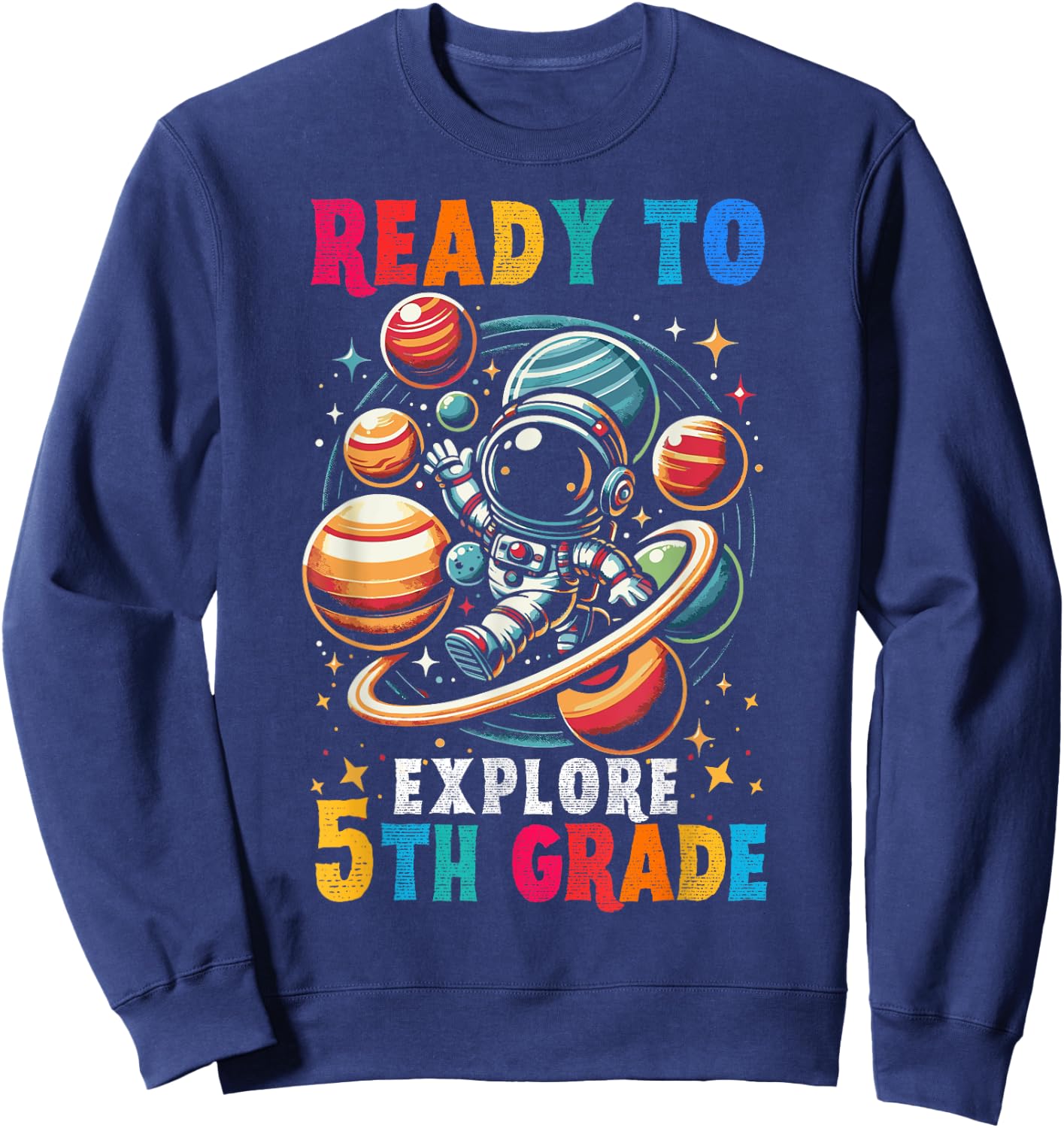 First day Kids Welcome back to School Astronaut 5th grade Sweatshirt - Sweatshirt | Navy