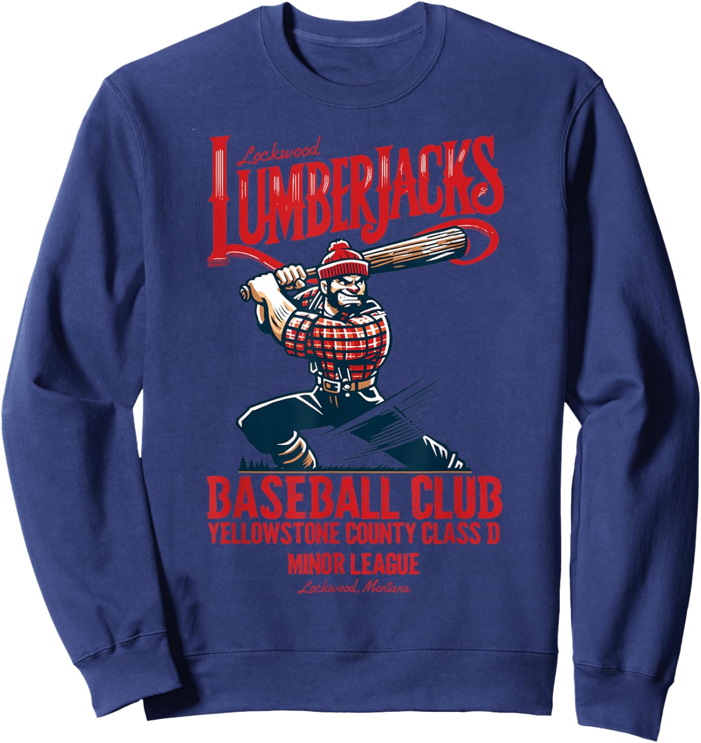 Lockwood Lumberjacks Retro Minor League Baseball Team Sweatshirt - Sweatshirt | Navy