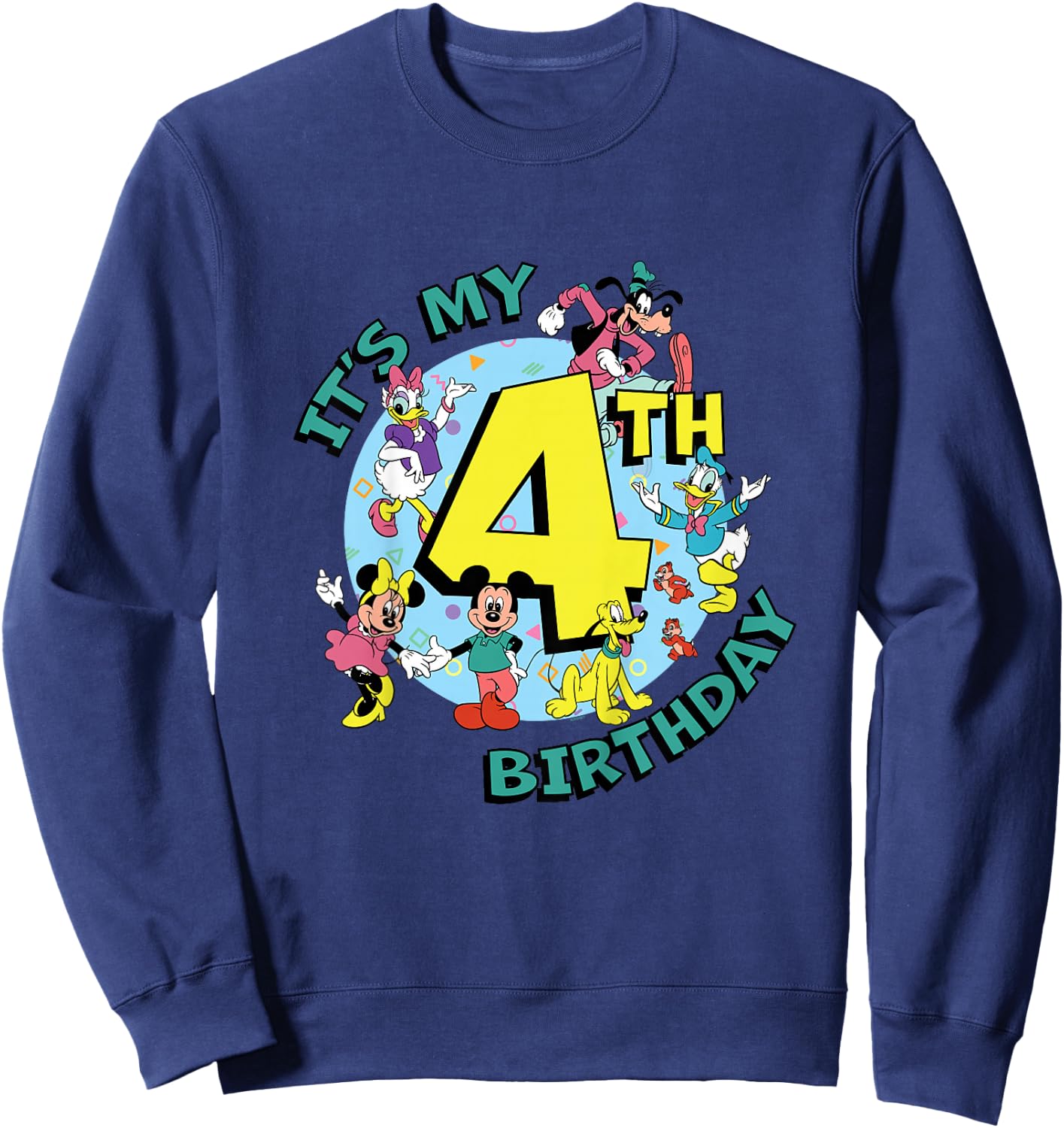 Disney Mickey and Friends It’s My Fourth 4th Birthday Sweatshirt - Sweatshirt | Navy