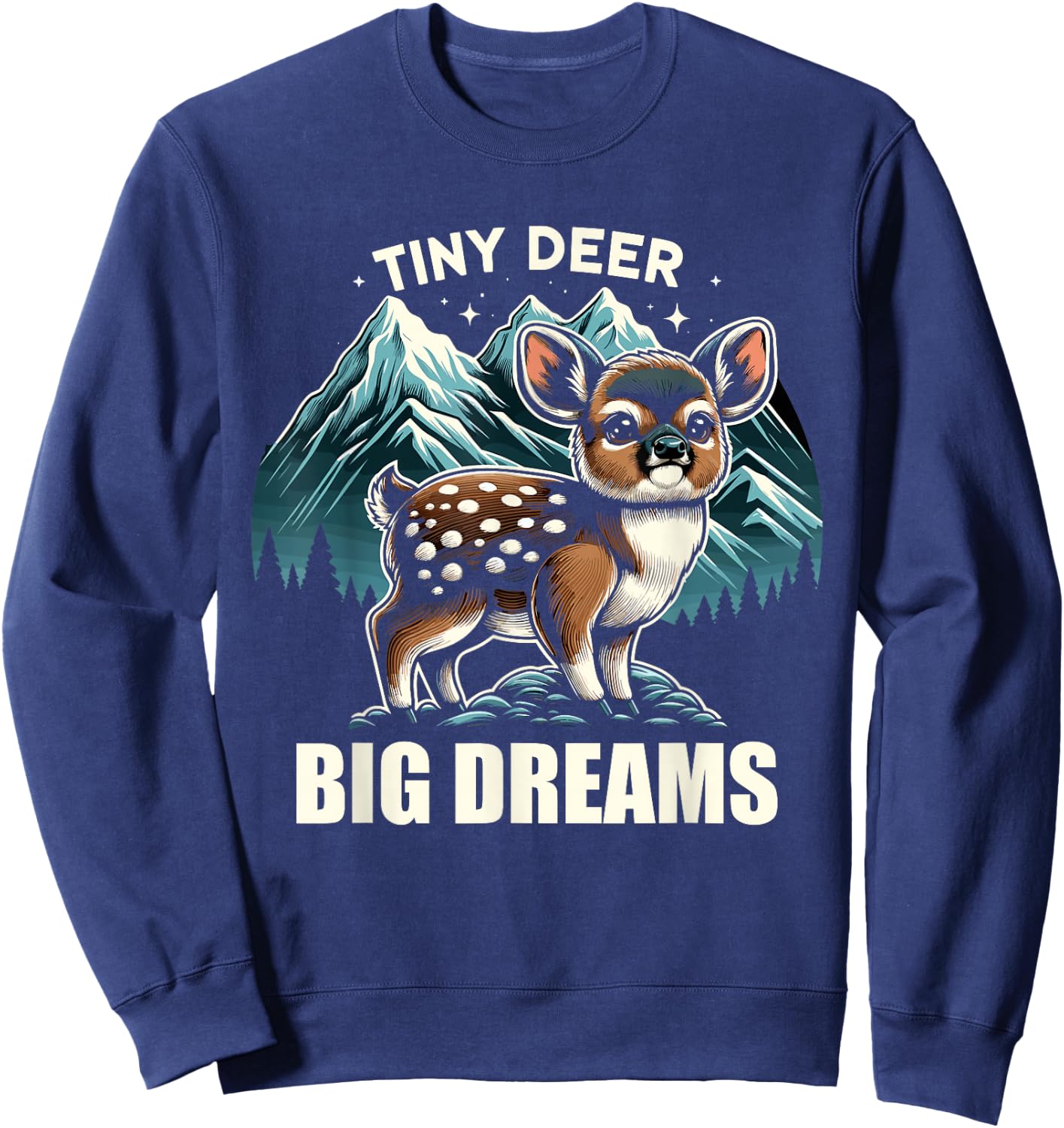 Cute Pudu Deer South America cartoon deer nature gift Sweatshirt - Sweatshirt | Navy