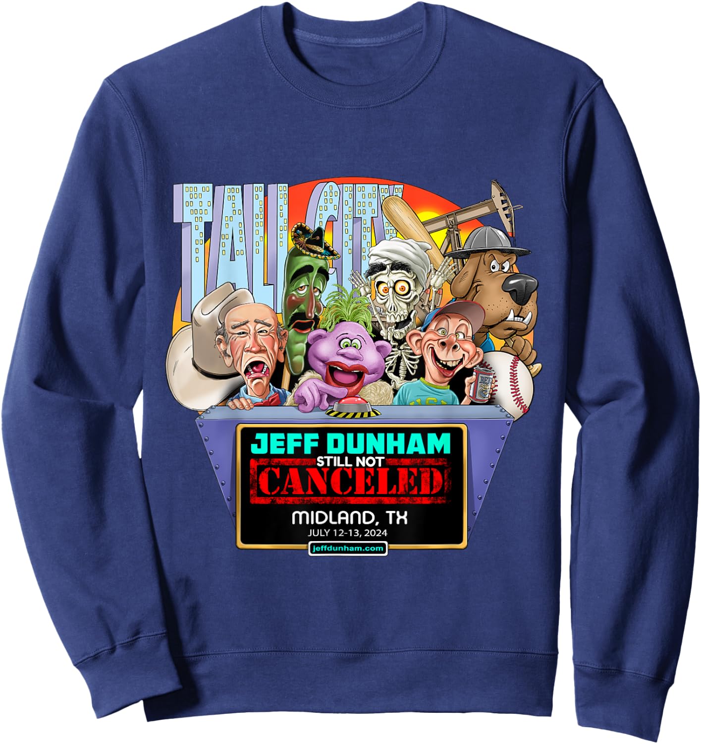 Jeff Dunham Midland, TX (2024) Sweatshirt - Sweatshirt | Navy