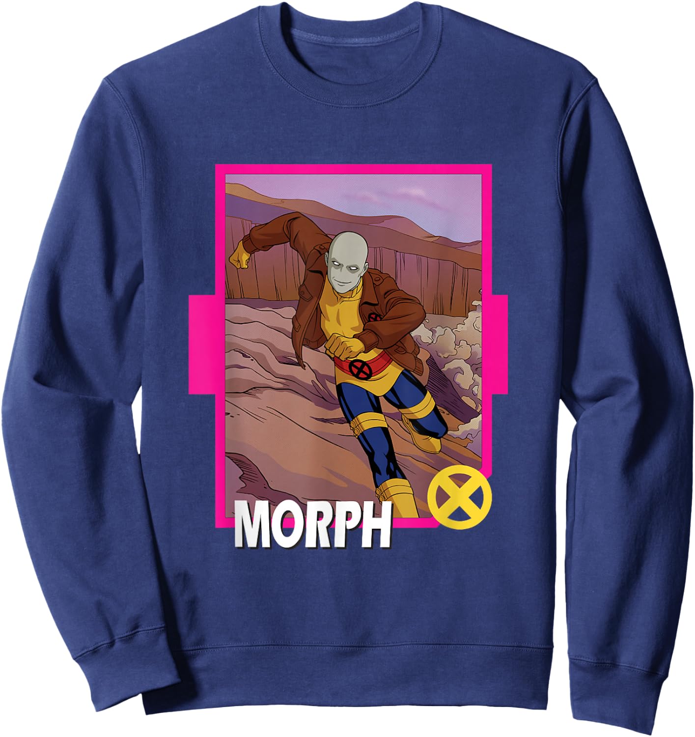 Marvel X-Men '97 Classic Morph Vintage Super Hero Card Sweatshirt - Sweatshirt | Navy