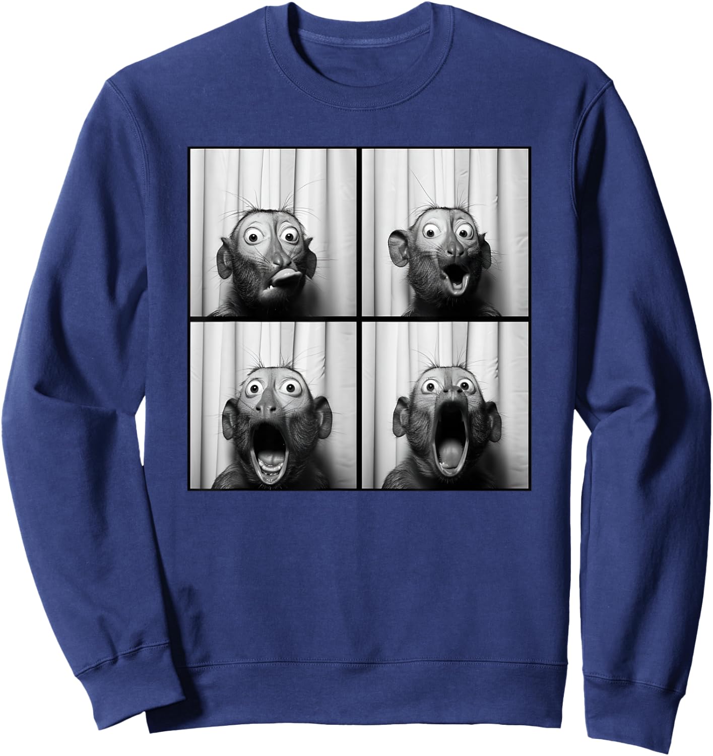Weird Monkey Animal Face Photobooth Sweatshirt - Sweatshirt | Navy