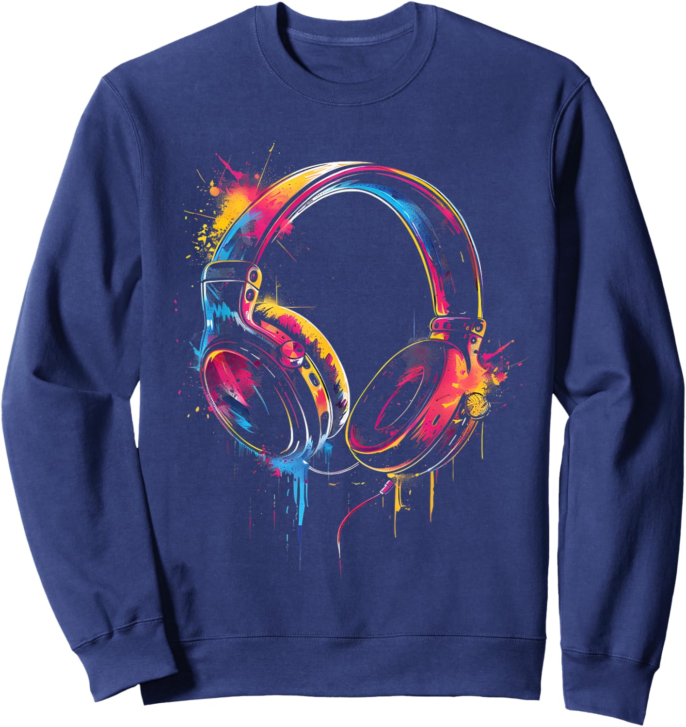 Headphones Music DJ Artwork Music Lover Beatmaker Techno Sweatshirt - Sweatshirt | Navy