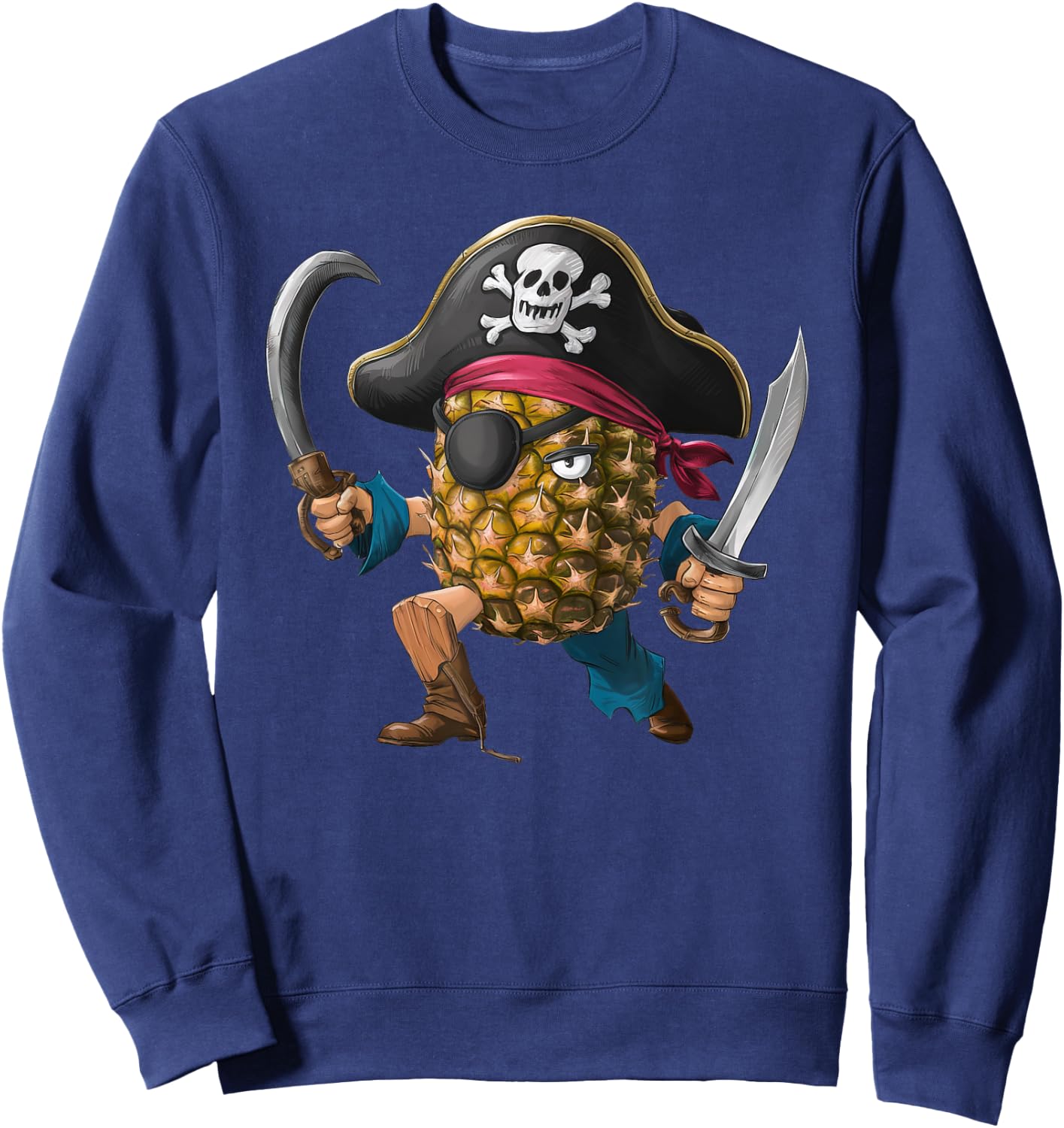 Pineapple Pirate Halloween Kids Pirate Funny Sweatshirt - Sweatshirt | Navy