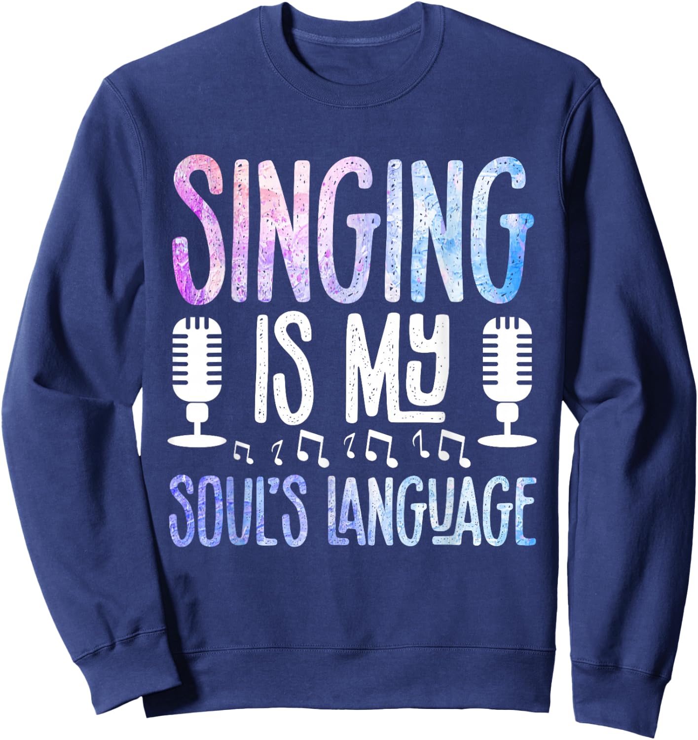 Music Notes Singer Performance Microphone Sweatshirt - Sweatshirt | Navy