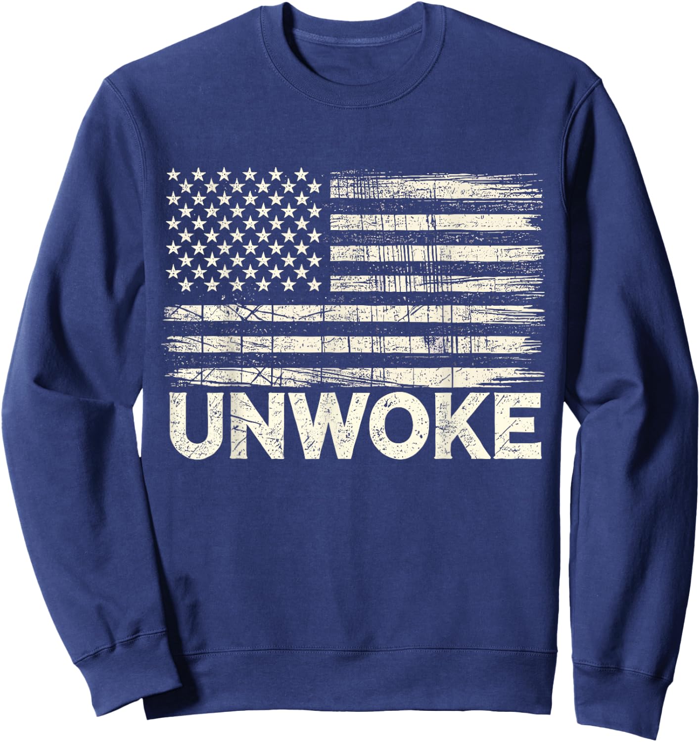 Unwoke Patriotic Freedom of Speech Sweatshirt - Sweatshirt | Navy