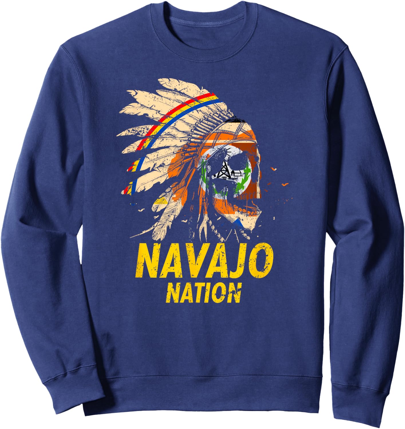 Navajo-Nation Flag: Native American Kids Sweatshirt - Sweatshirt | Navy